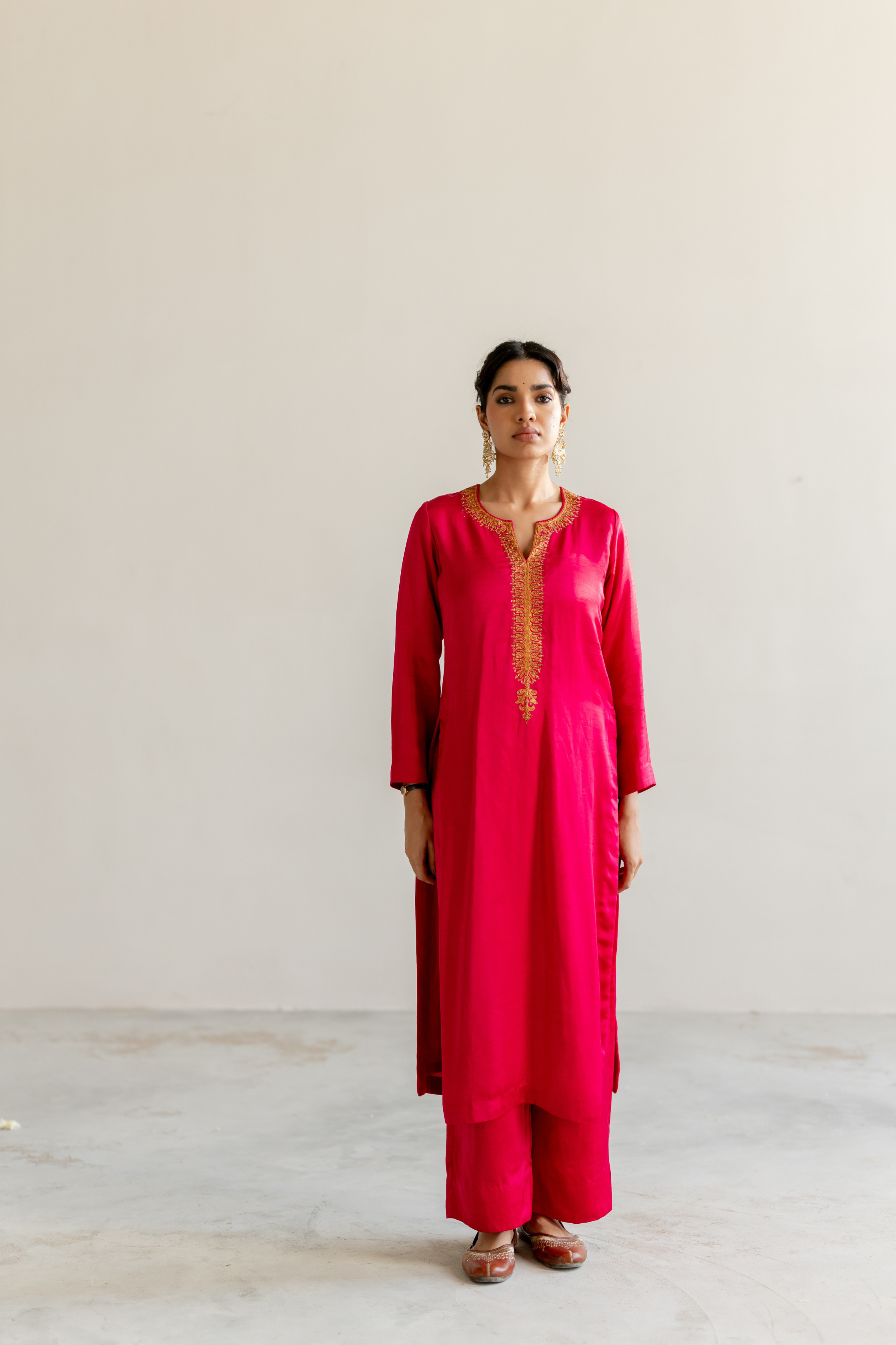 Rani Pink Ambar Kurta set