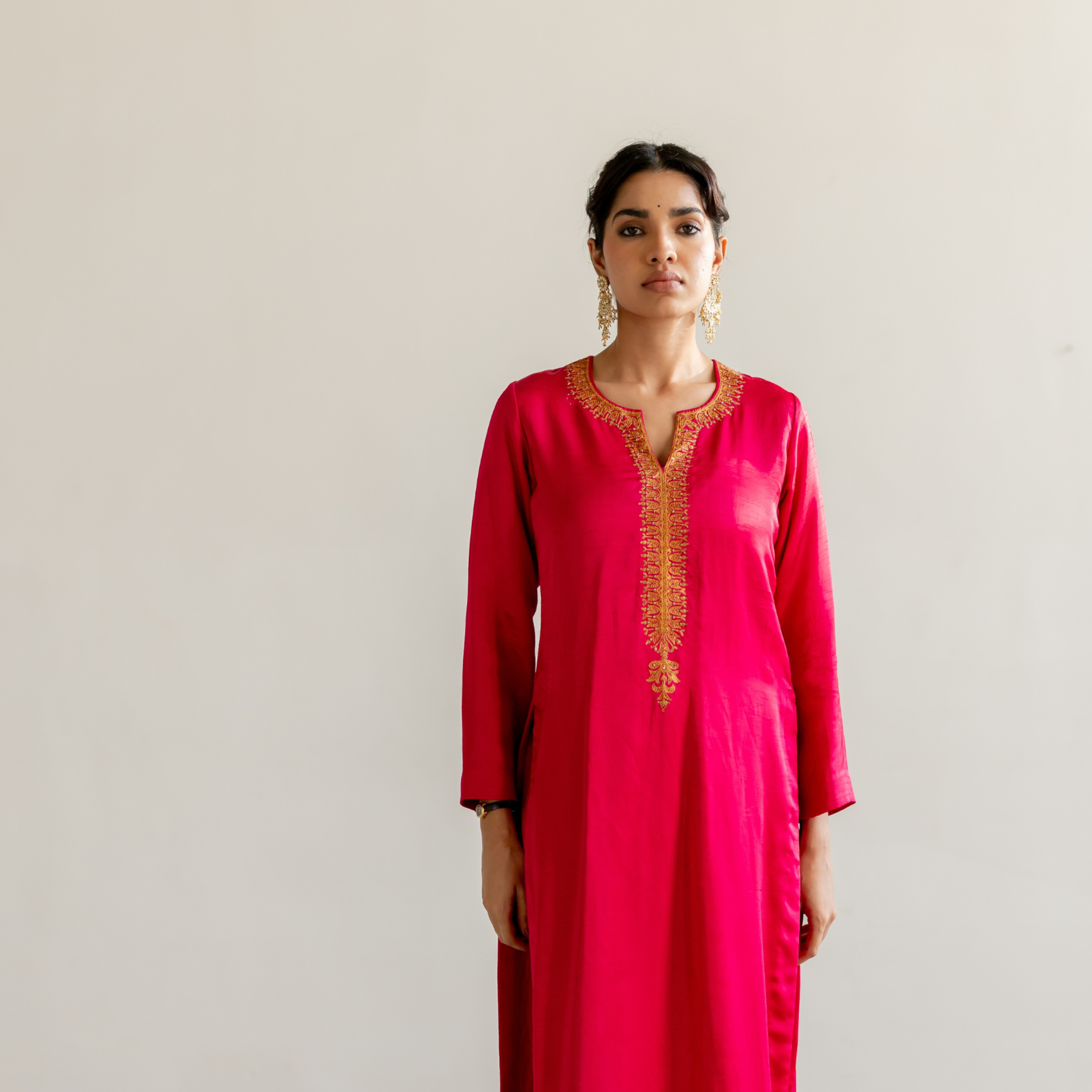 Rani Pink Ambar Kurta set