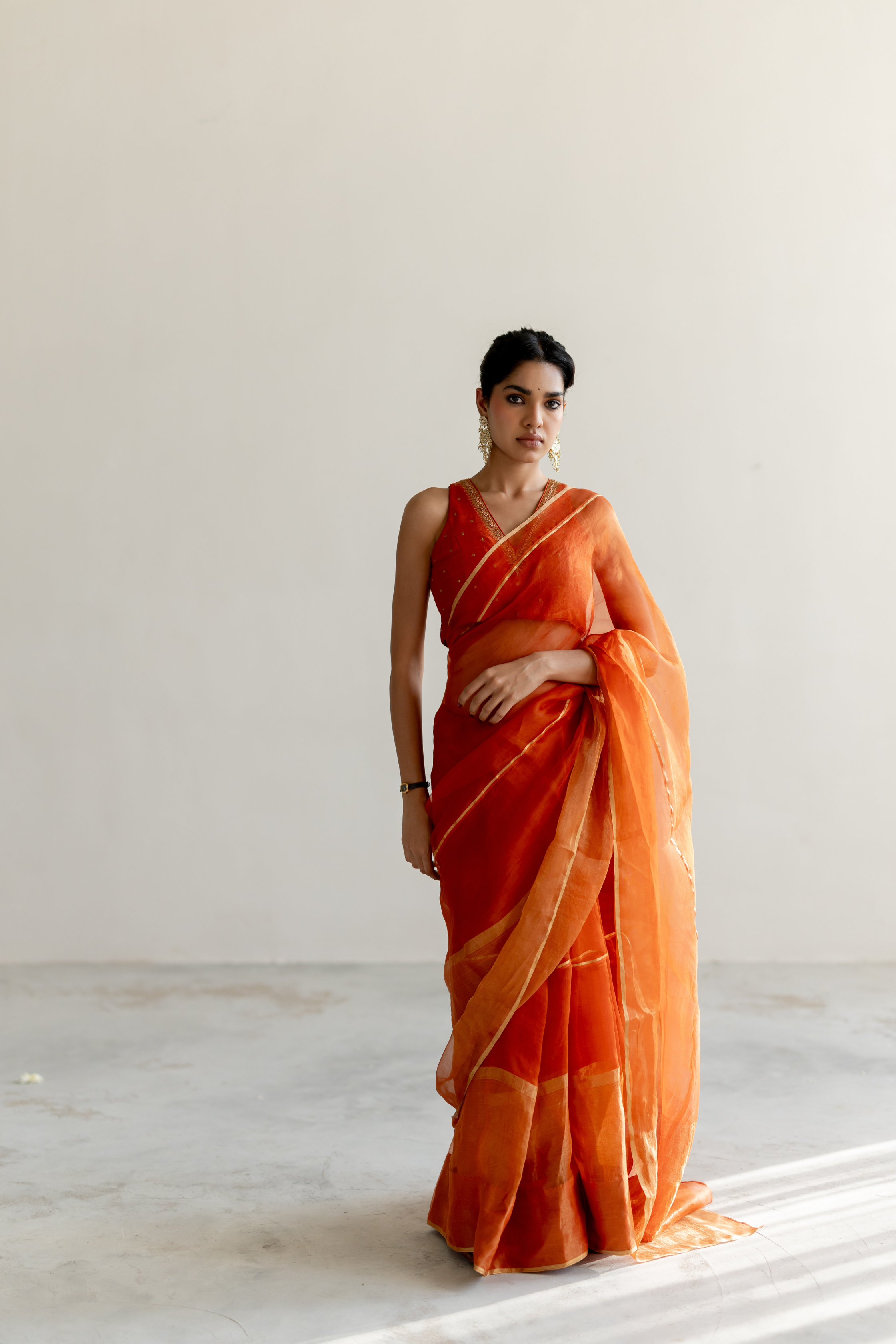 Rust Gulbahar Saree & Blouse