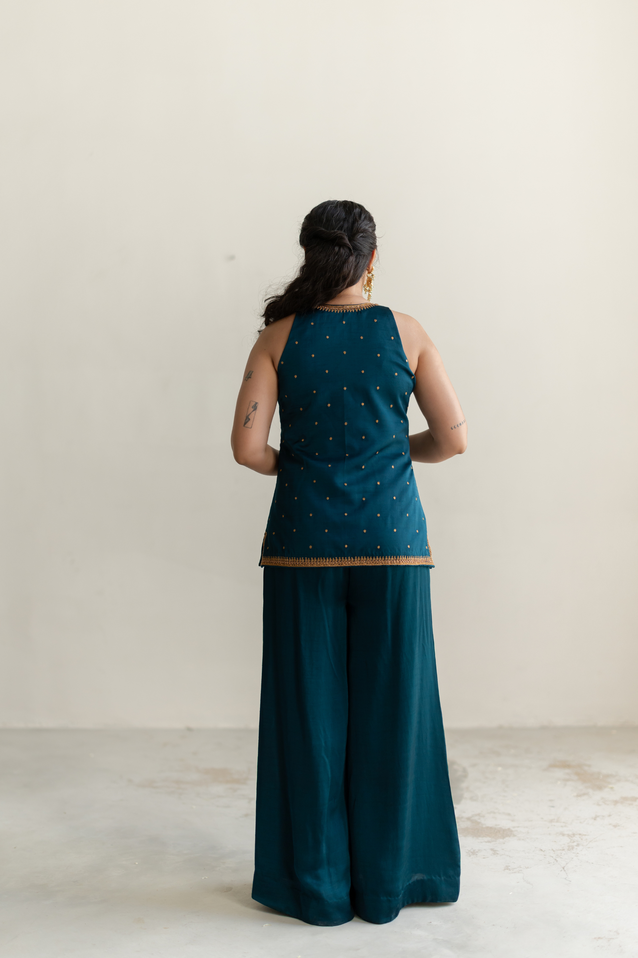 Teal Saanjh Gharara