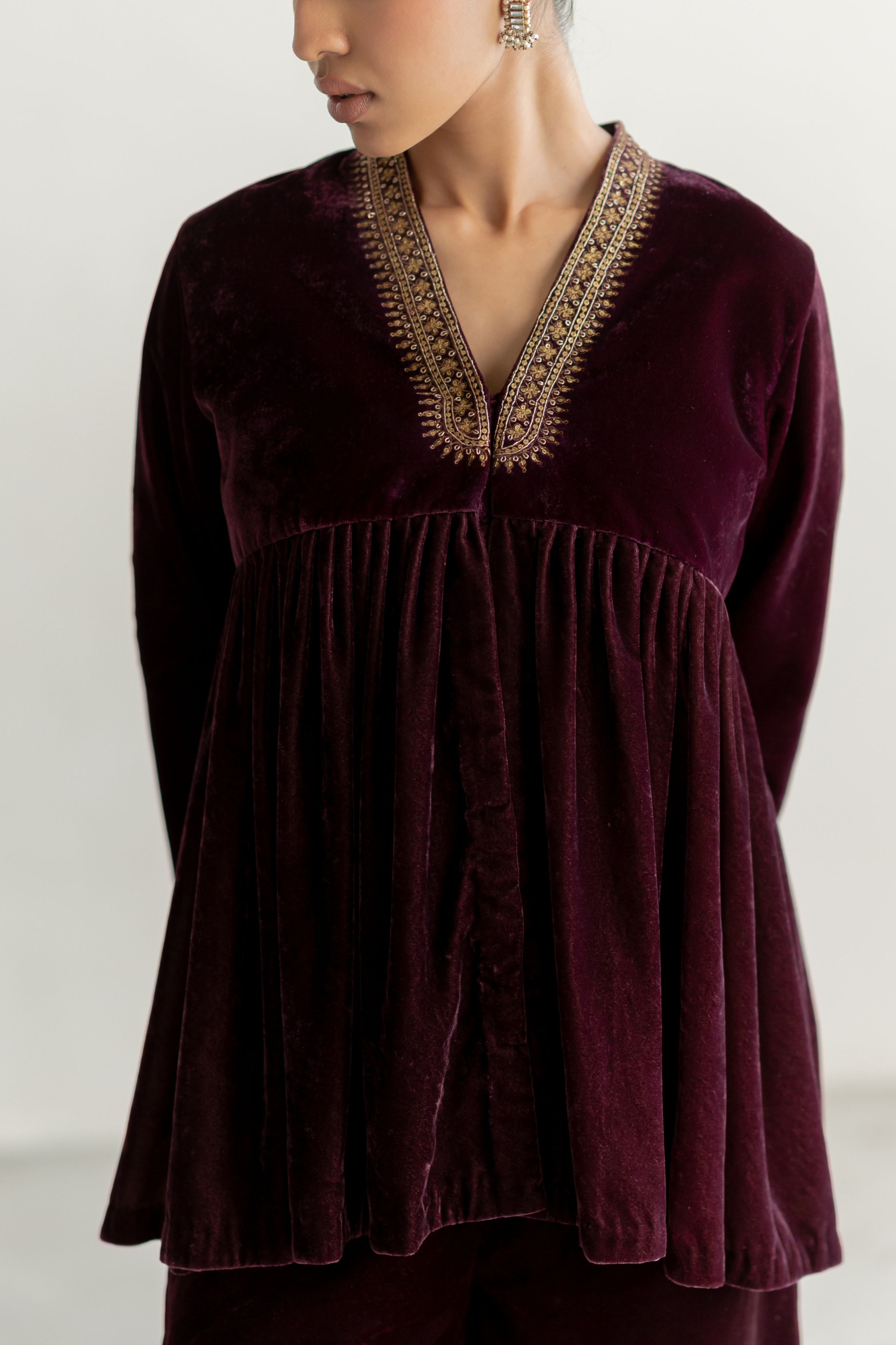 Plum Nadia Gharara set