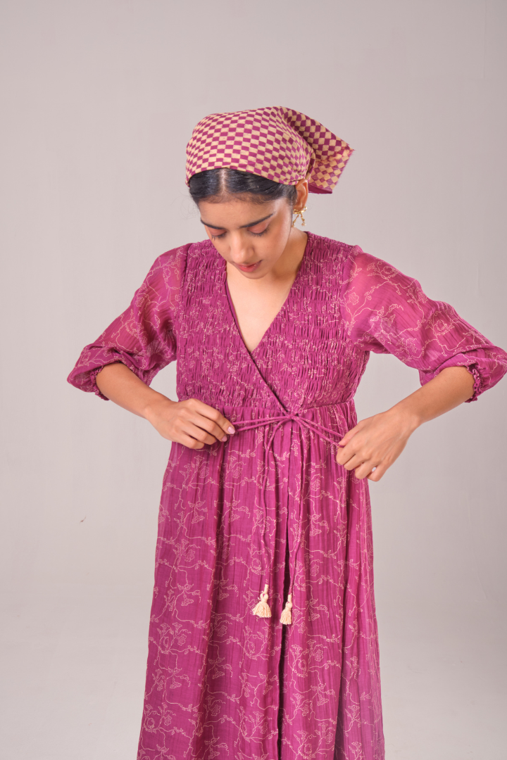 Berry Angarkha Dress