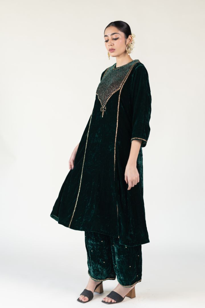 Emerald Velvet Abho Set