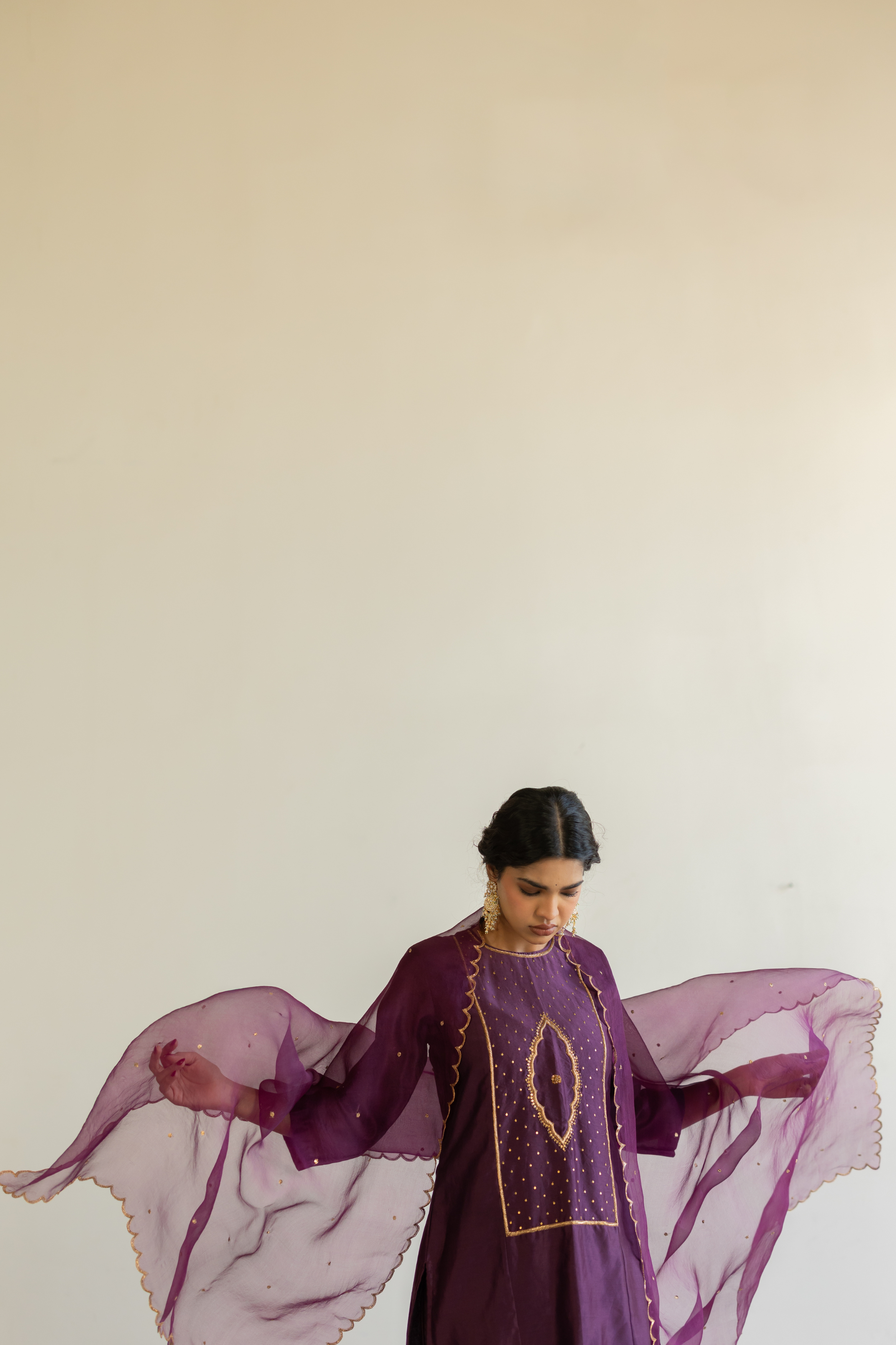 Aubergine Sitara odhani