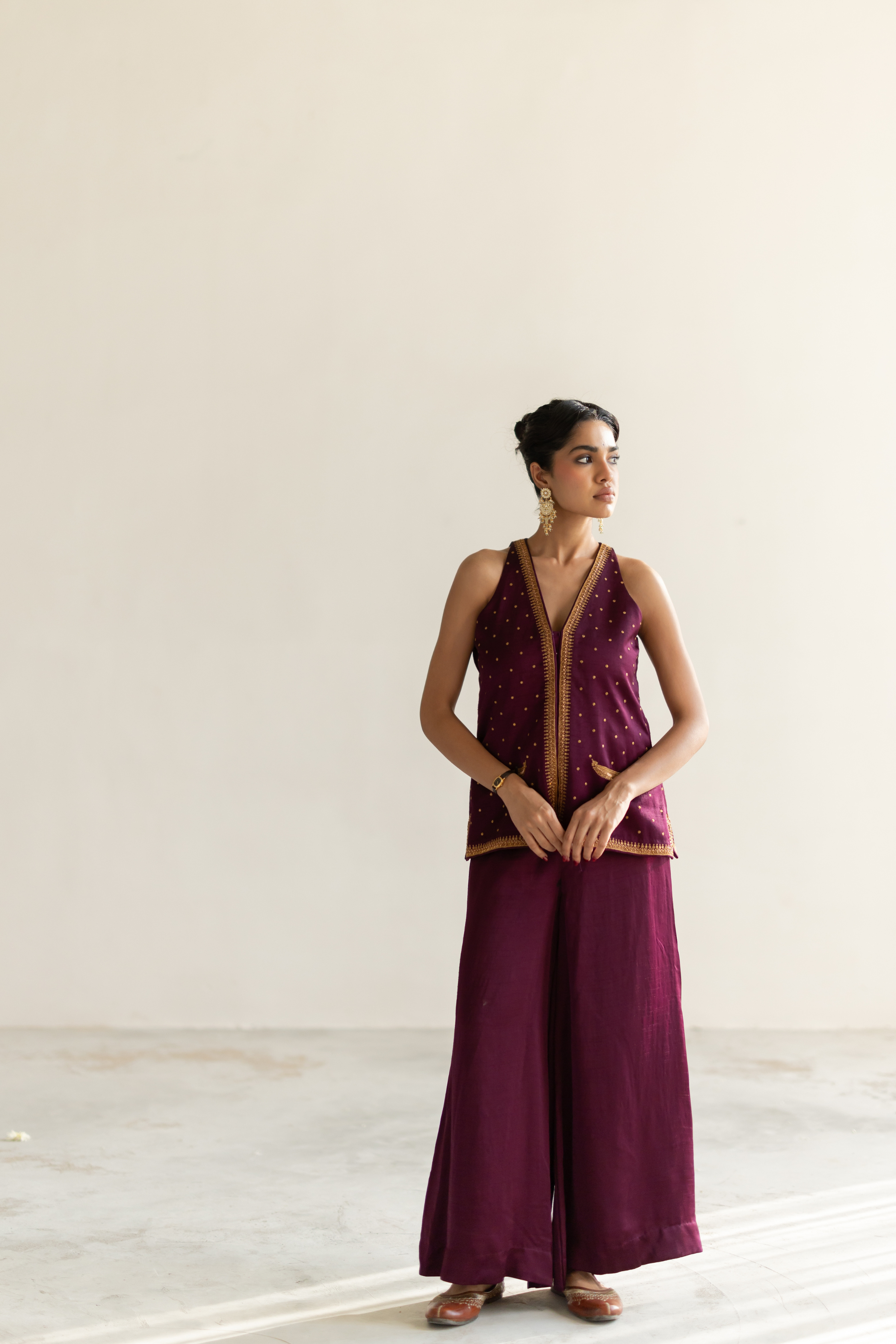 Plum Saanjh Gharara set