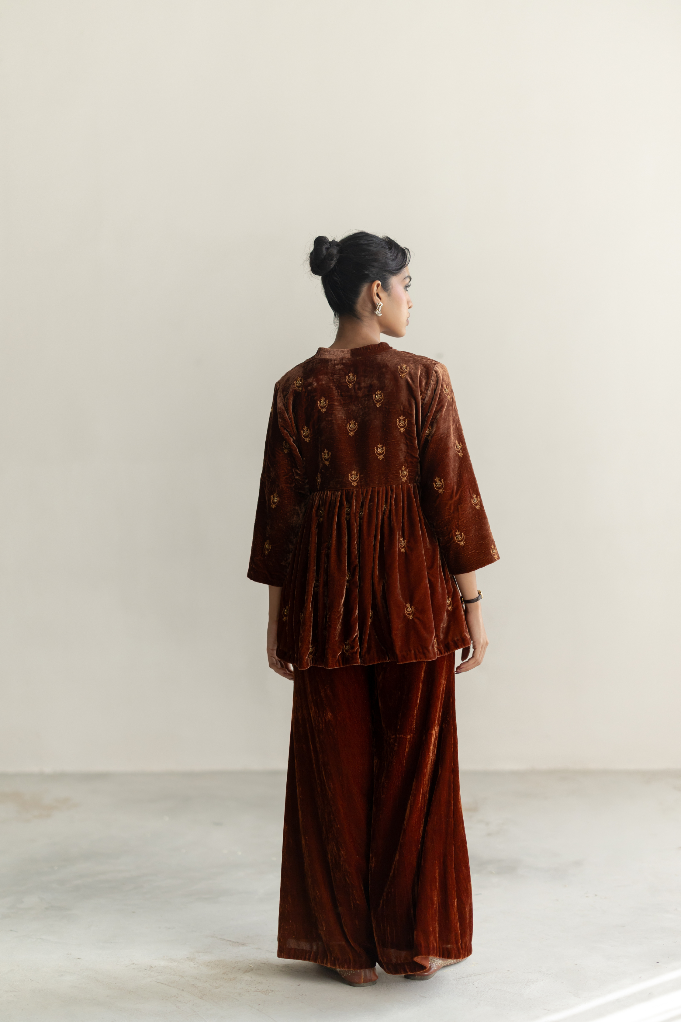 Brown Nadia Gharara set