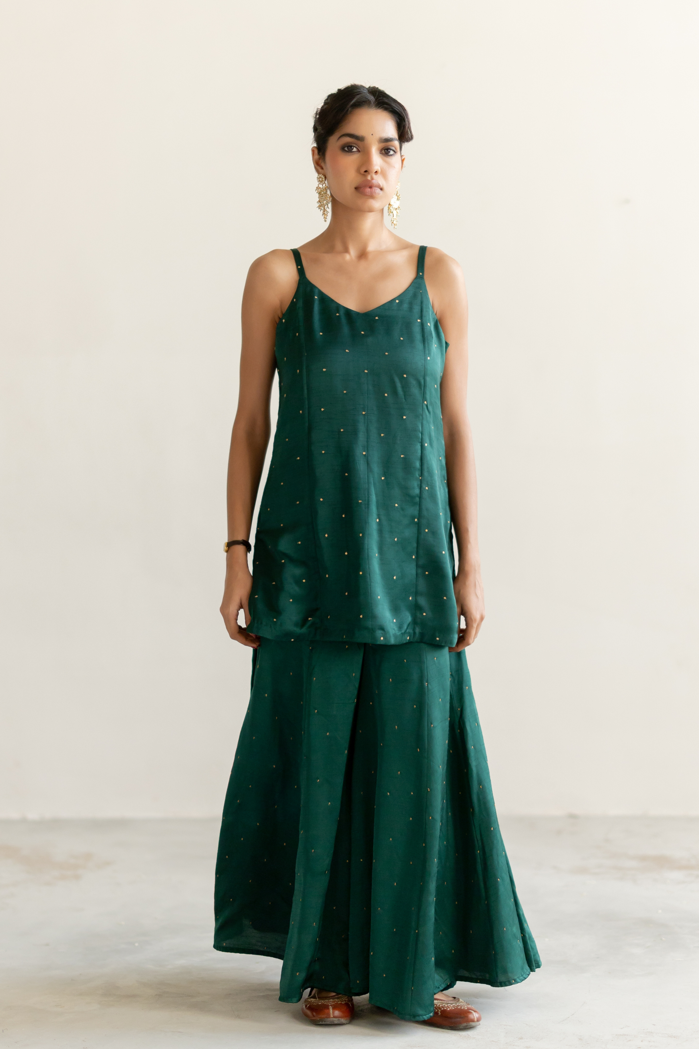 Emerald Green Roshni Gharara set