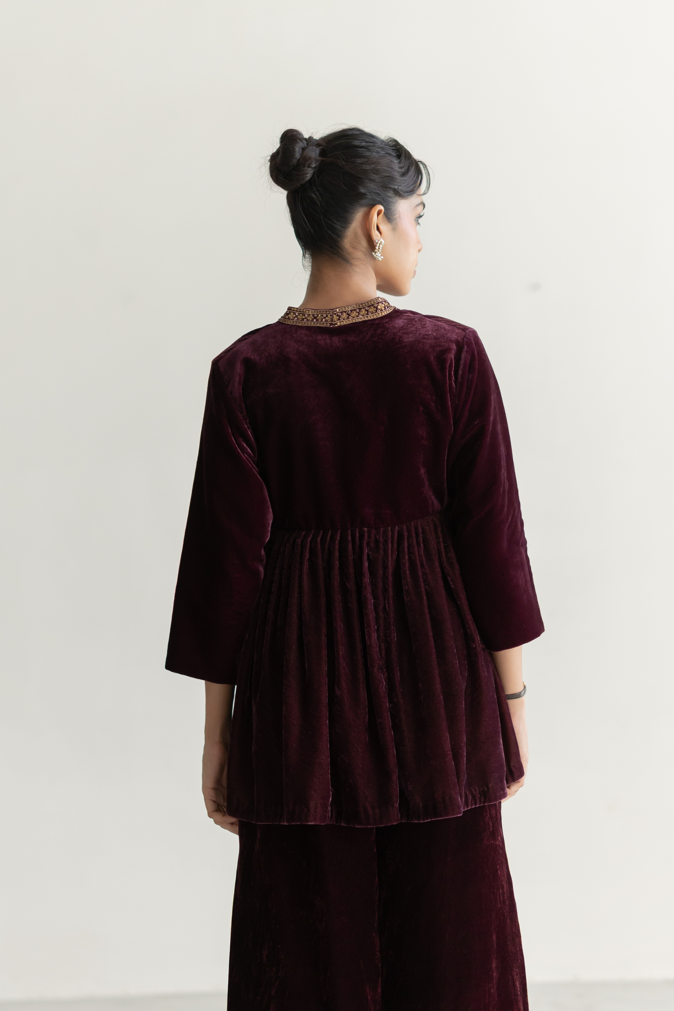 Plum Nadia Gharara set