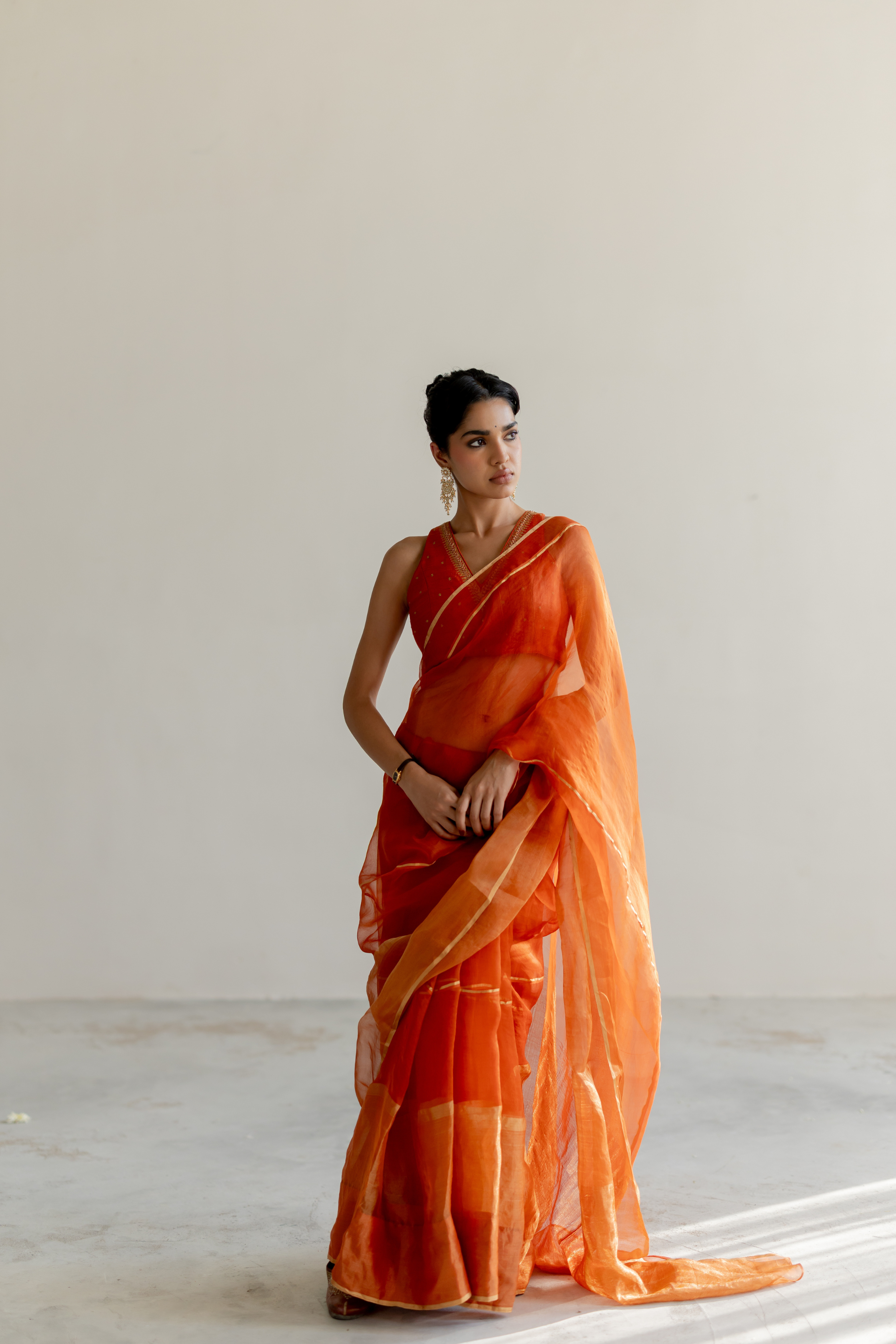 Rust Gulbahar Saree & Blouse