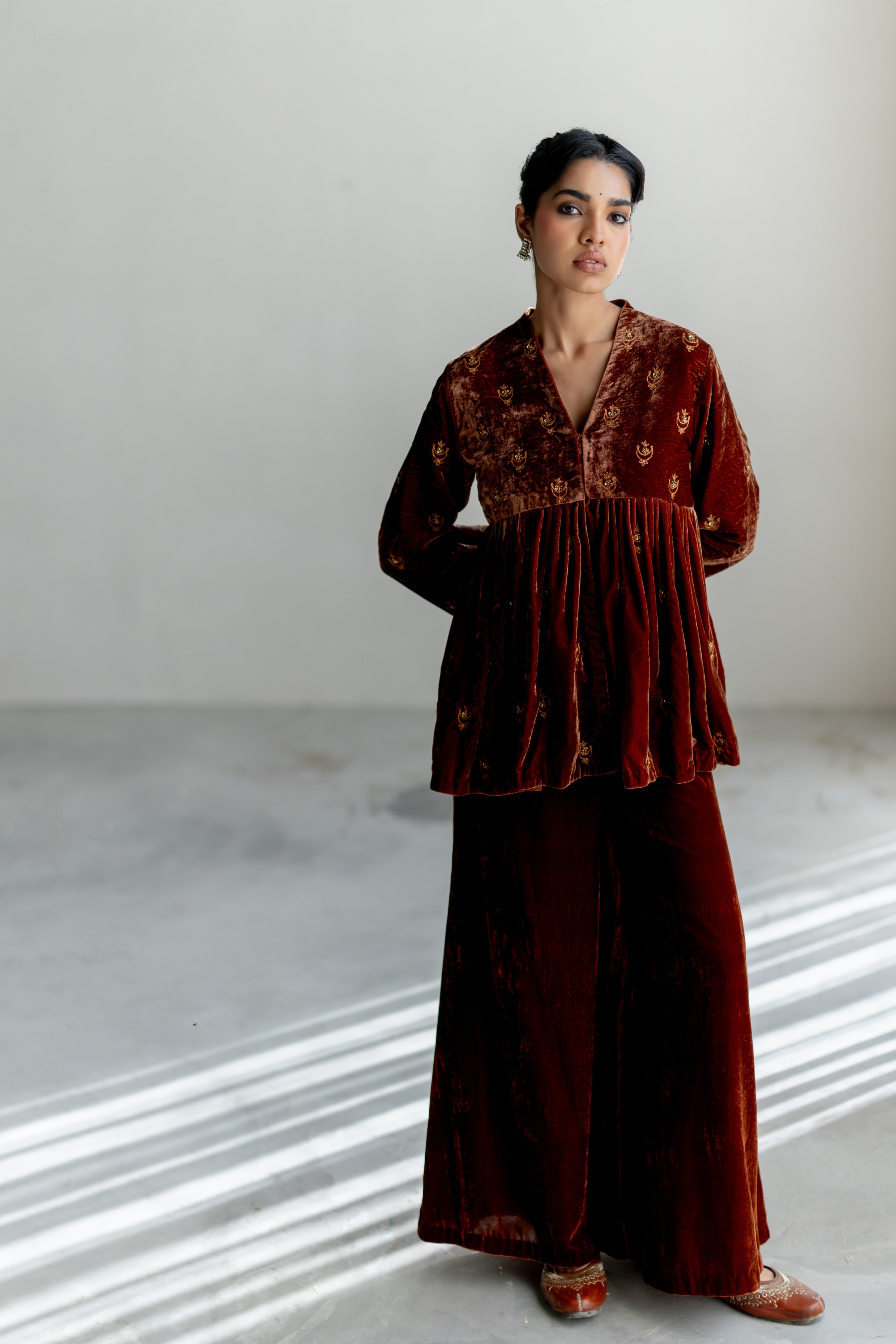 Brown Nadia Gharara set