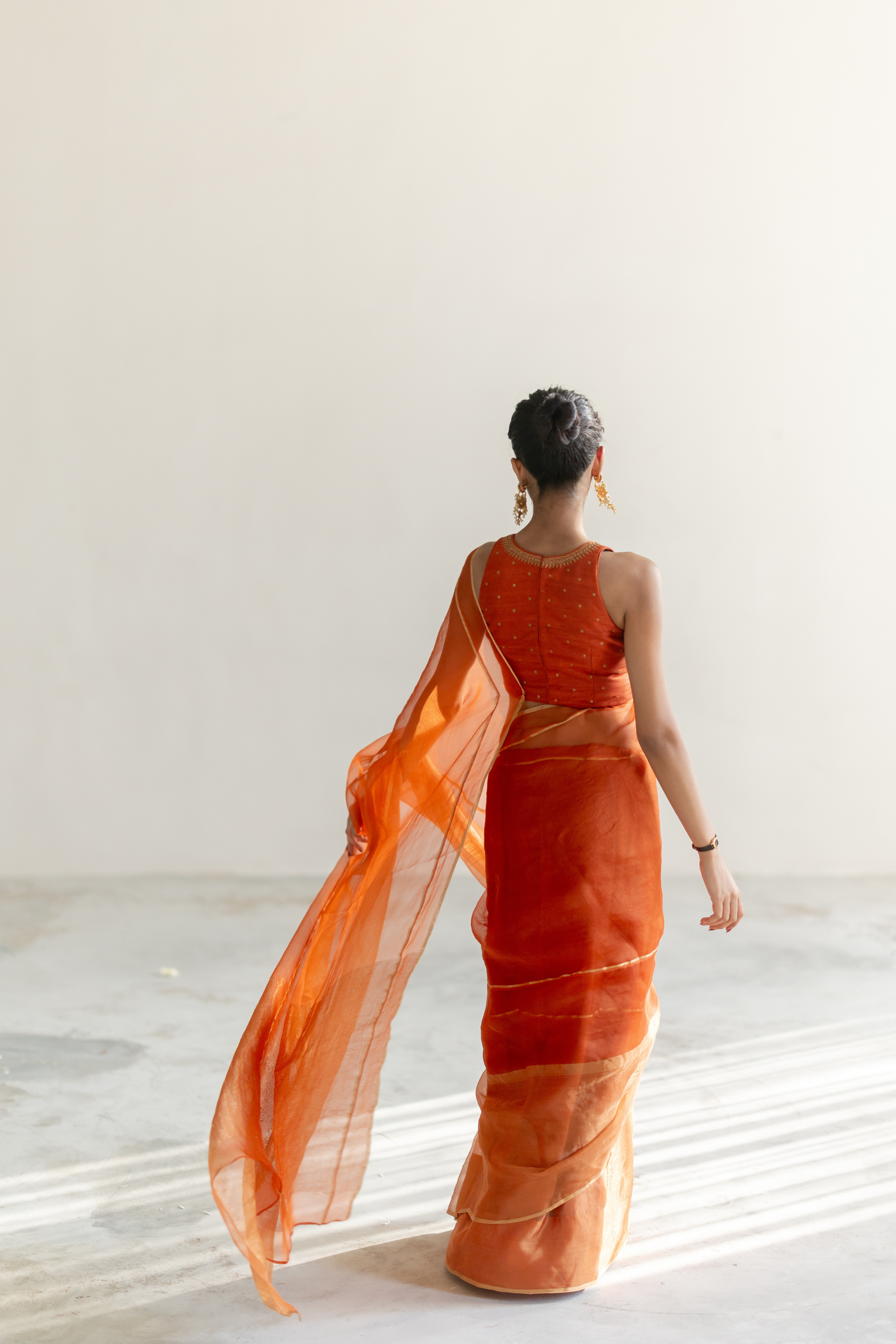 Rust Gulbahar Saree & Blouse