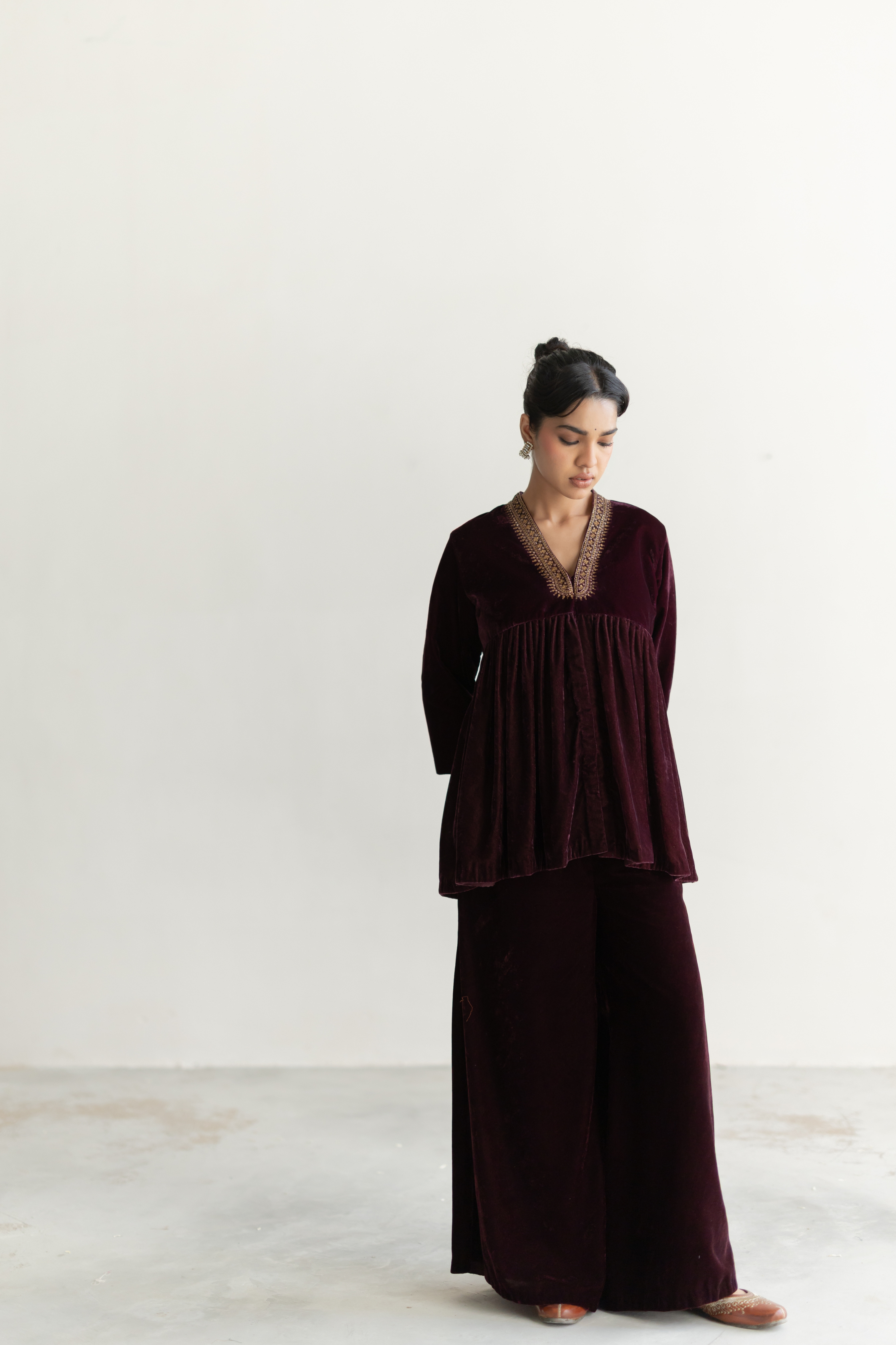 Plum Nadia Gharara set