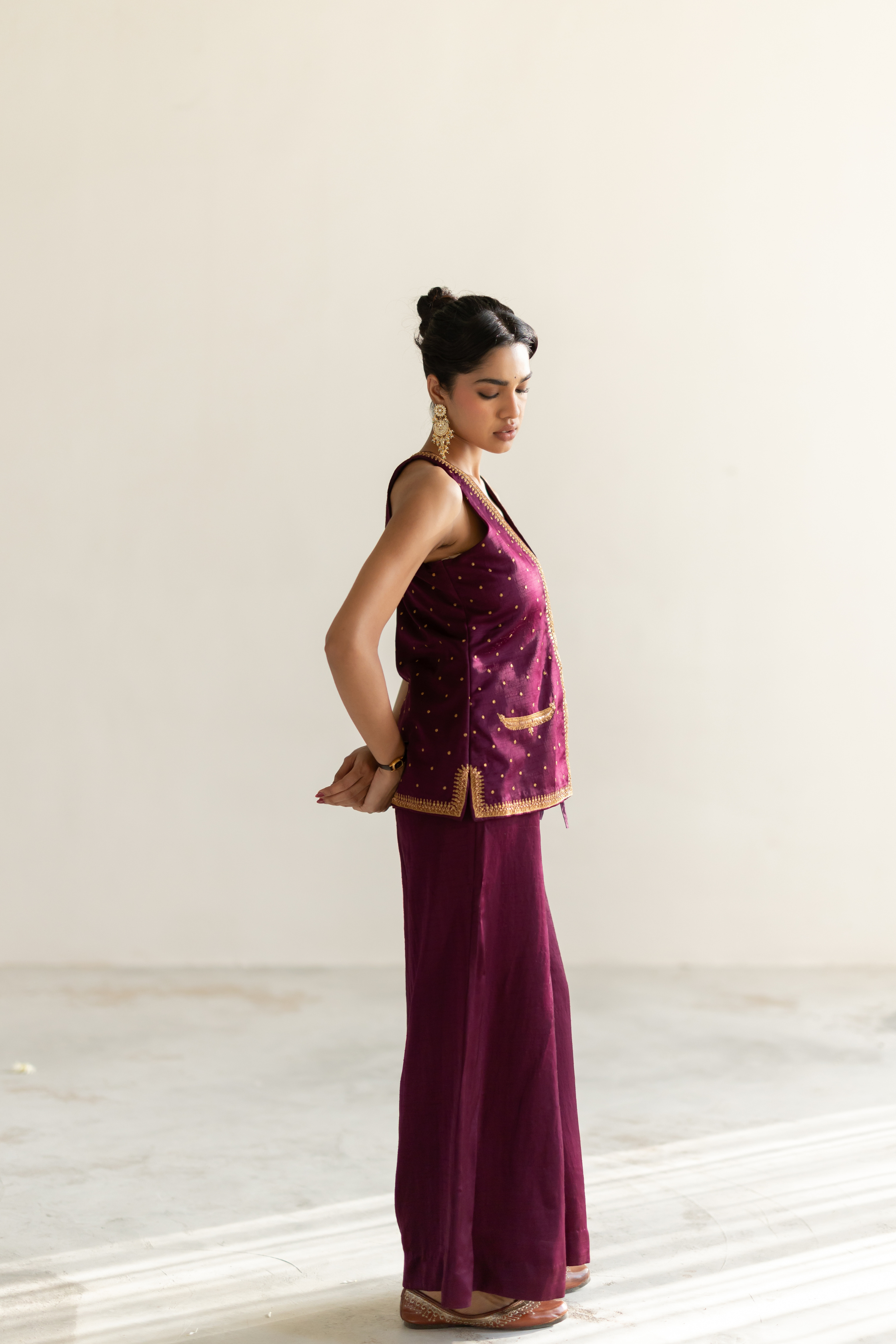 Plum Saanjh Gharara set