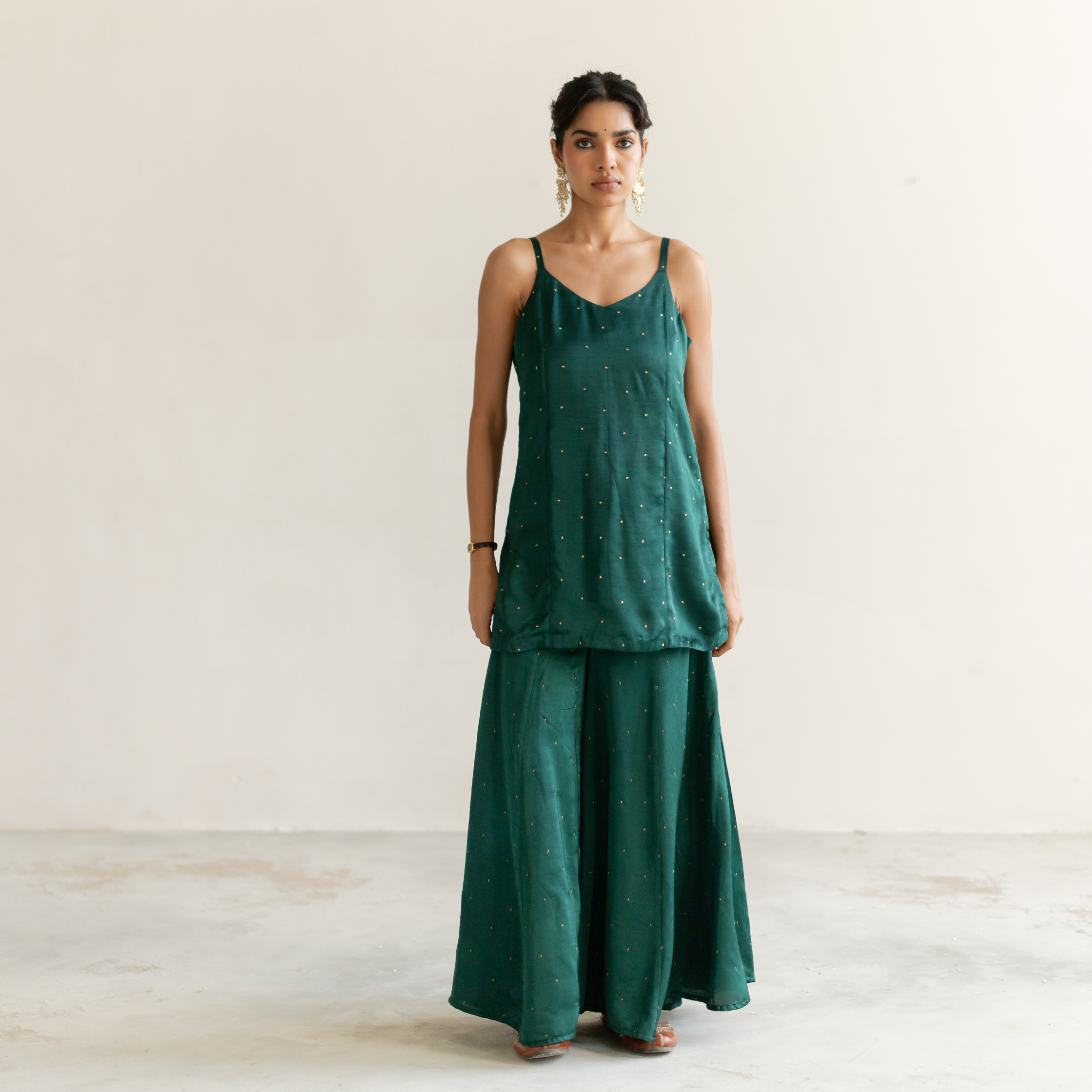 Emerald Green Roshni Gharara set