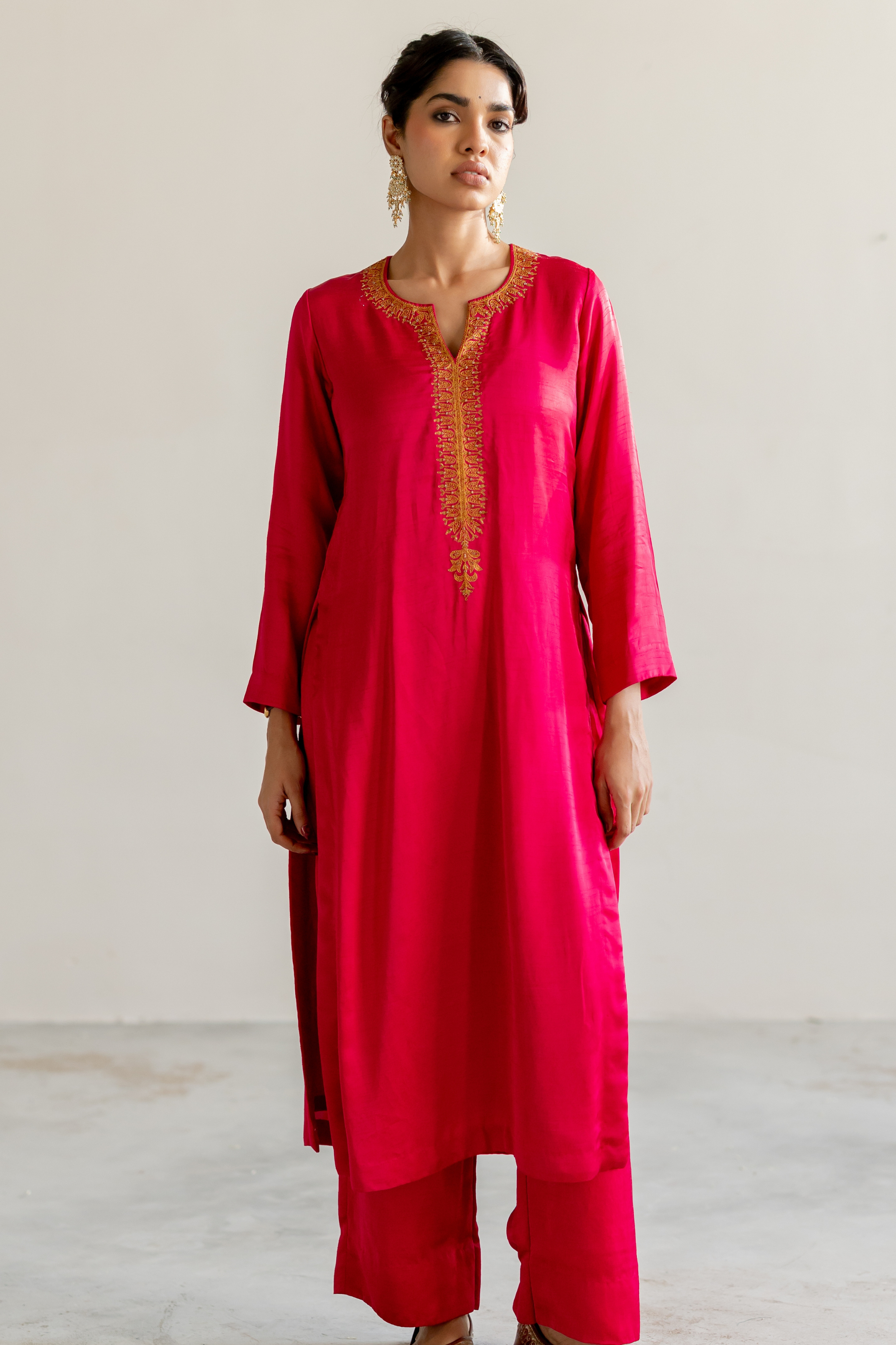 Rani Pink Ambar Kurta set