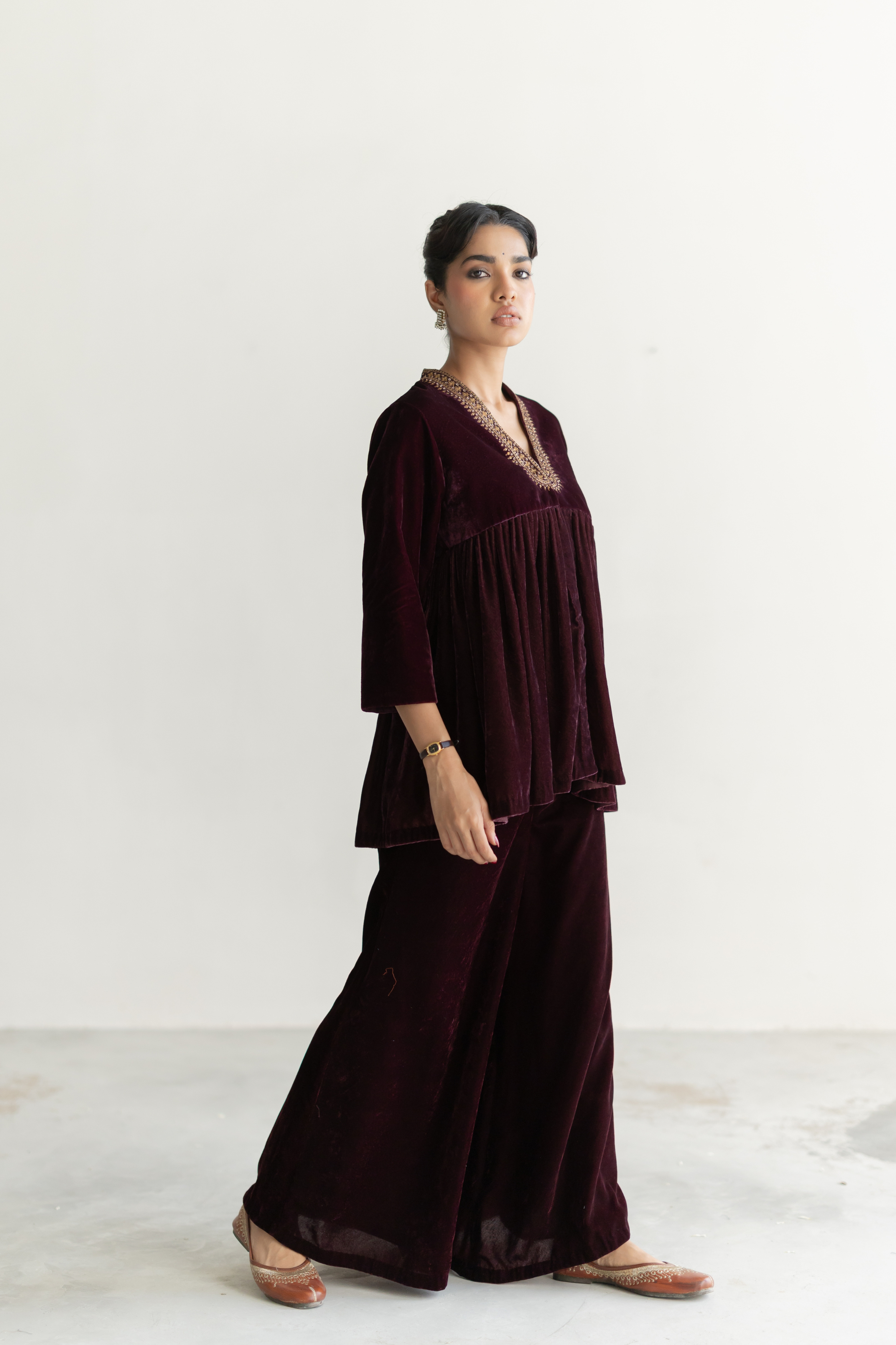 Plum Nadia Gharara set