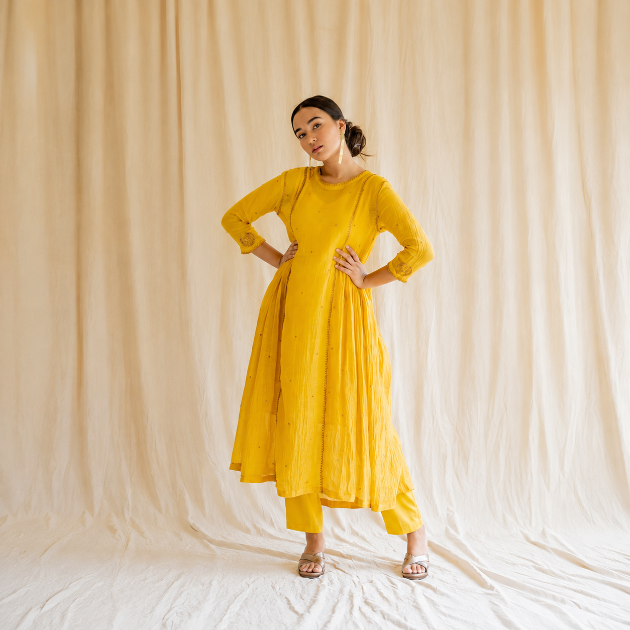 Yellow Baadal Kurta Set