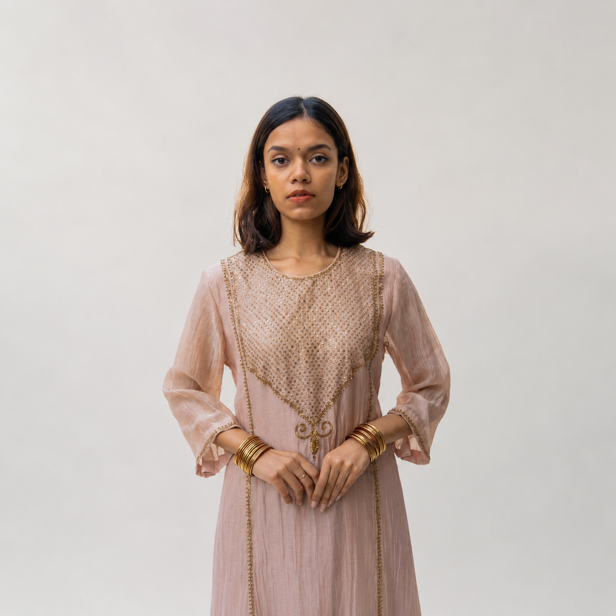 Baby Pink Firdaus Abho And Izaar (Set of 2)