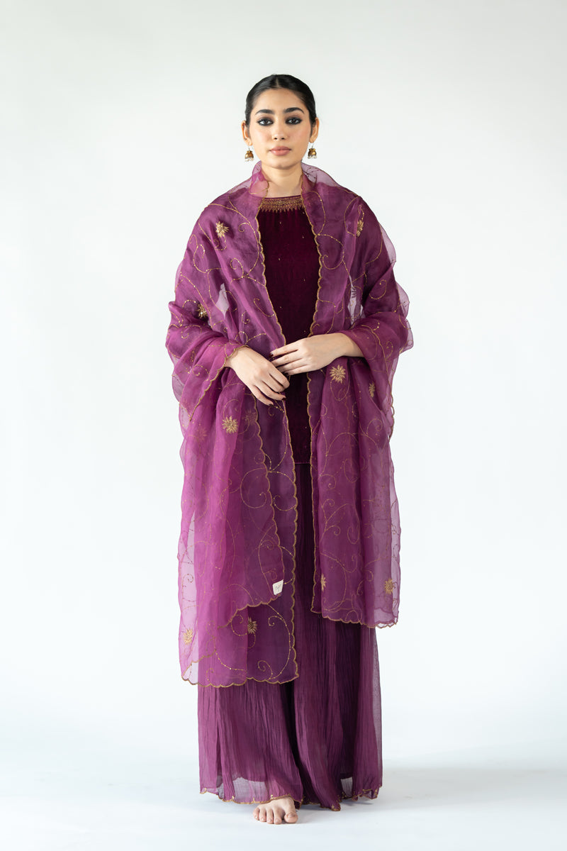 Didda Sharara Set - Magenta (Set of 2)