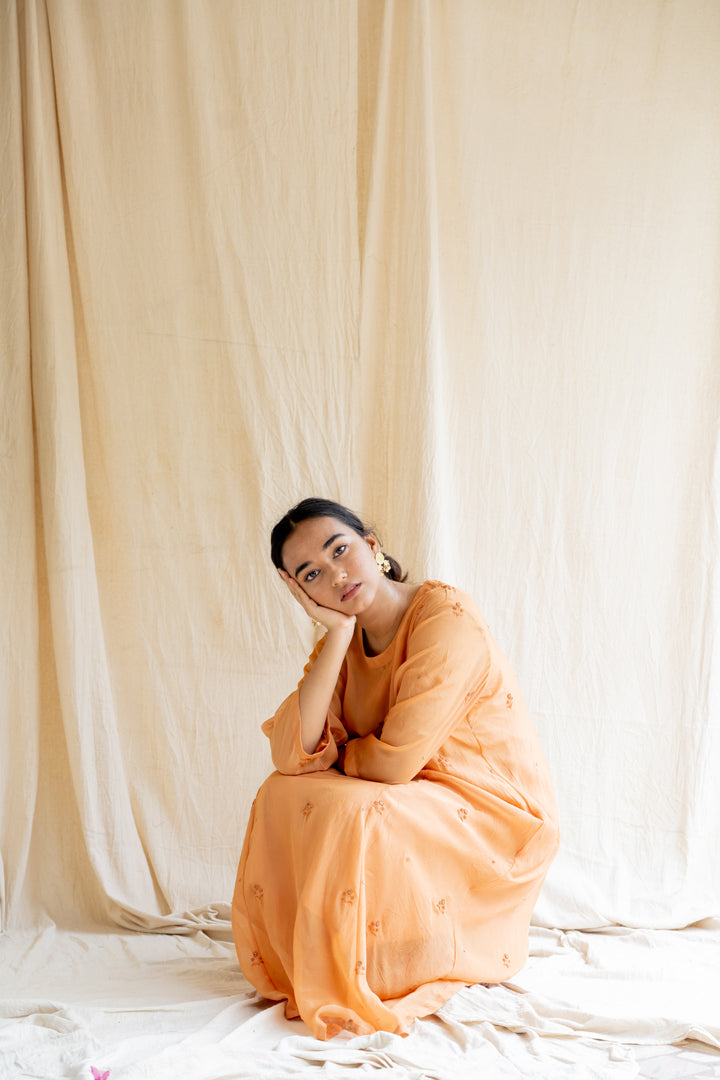 Pastel Orange Abha Kurta Set