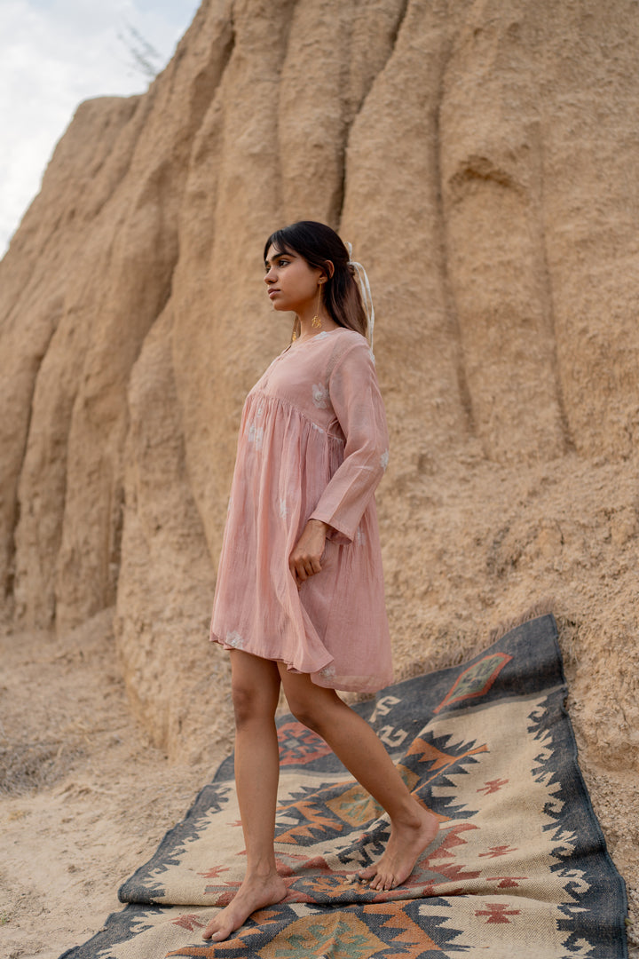 Blush floral short Arazi dress
