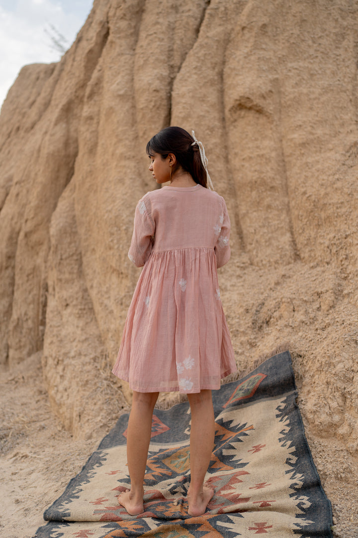 Blush floral short Arazi dress