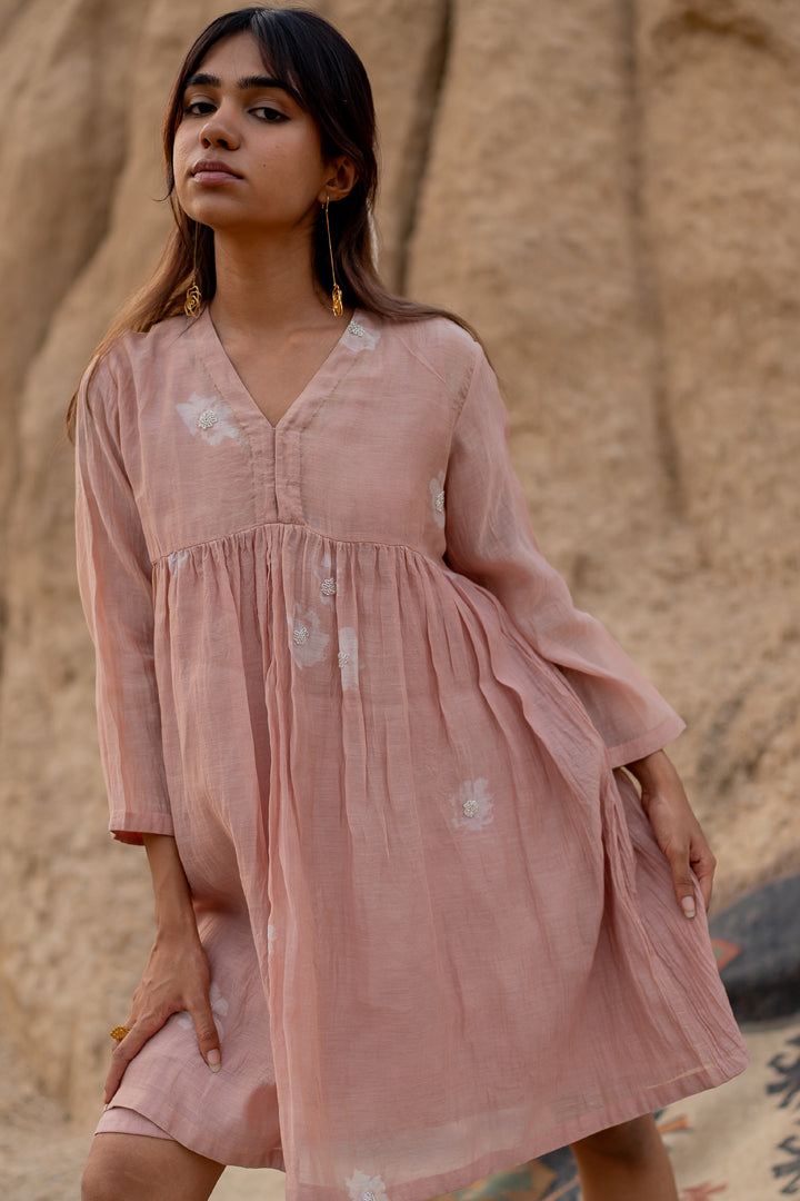 Blush floral short Arazi dress