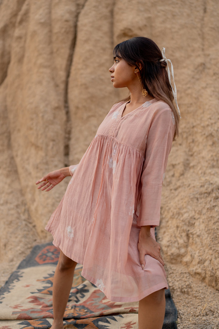 Blush floral short Arazi dress