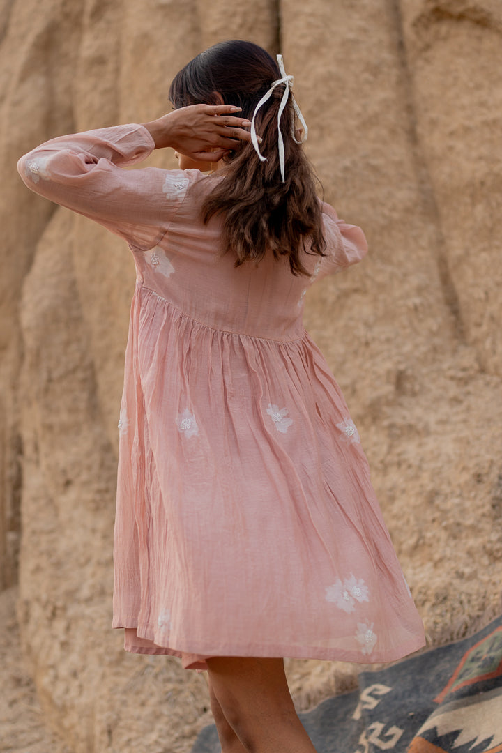 Blush floral short Arazi dress