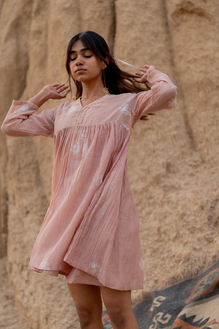 Blush floral short Arazi dress