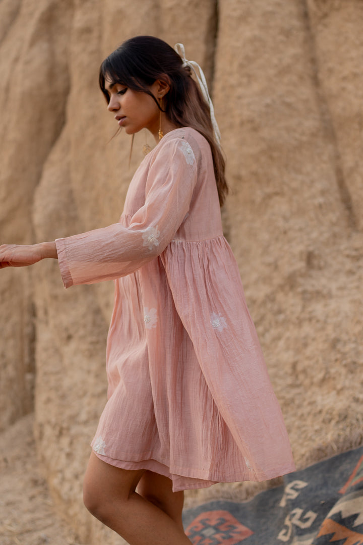 Blush floral short Arazi dress