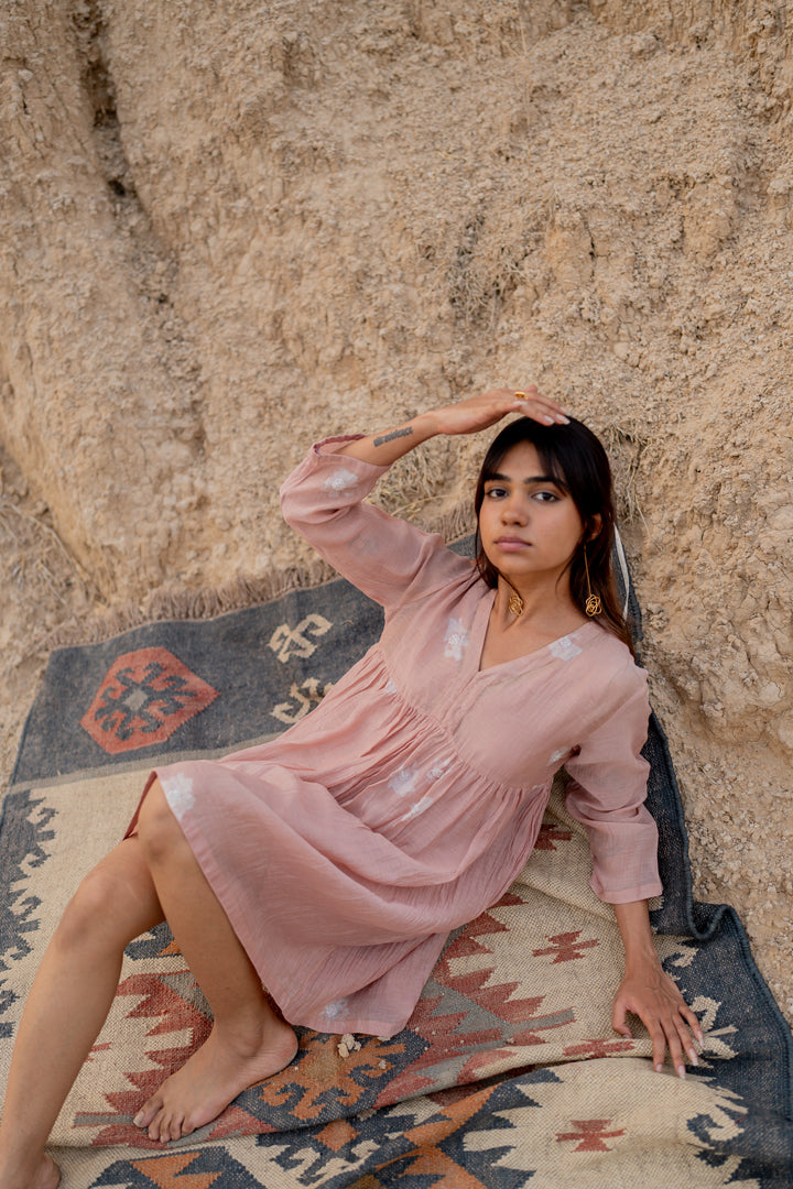 Blush floral short Arazi dress