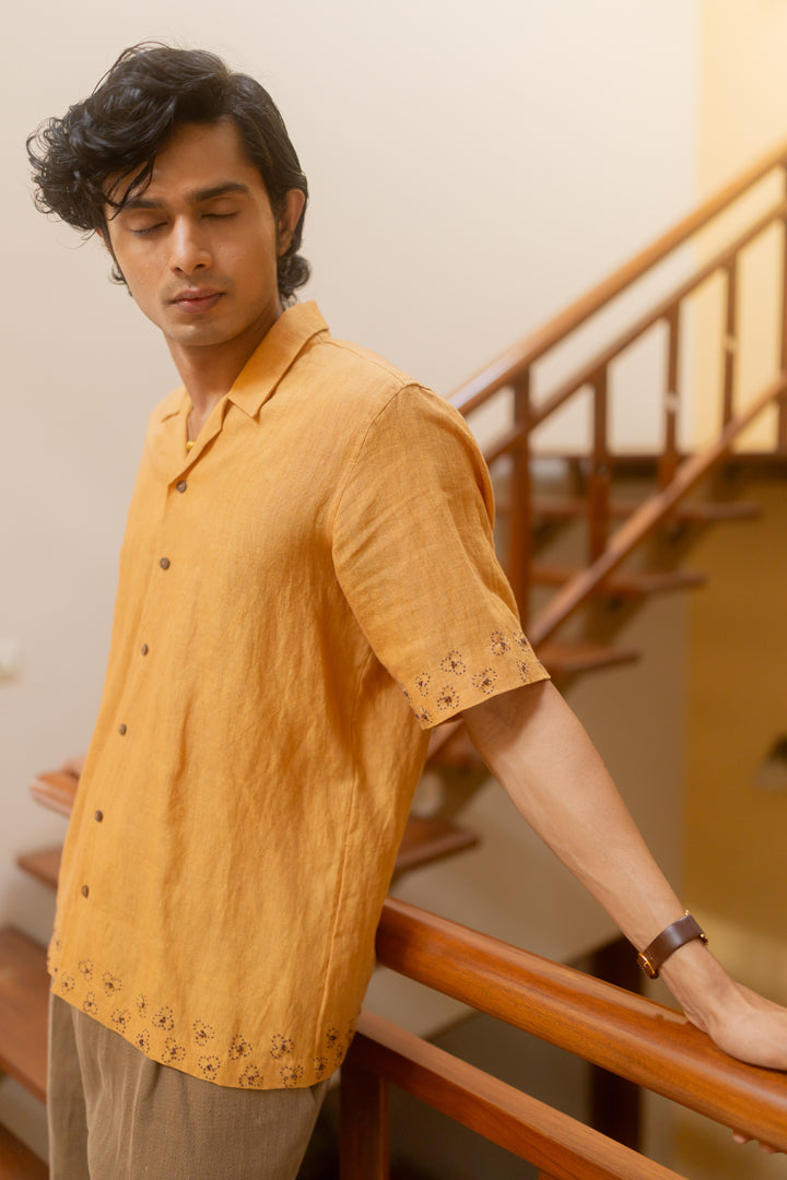 Kamal Linen Shirt - Mustard Yellow