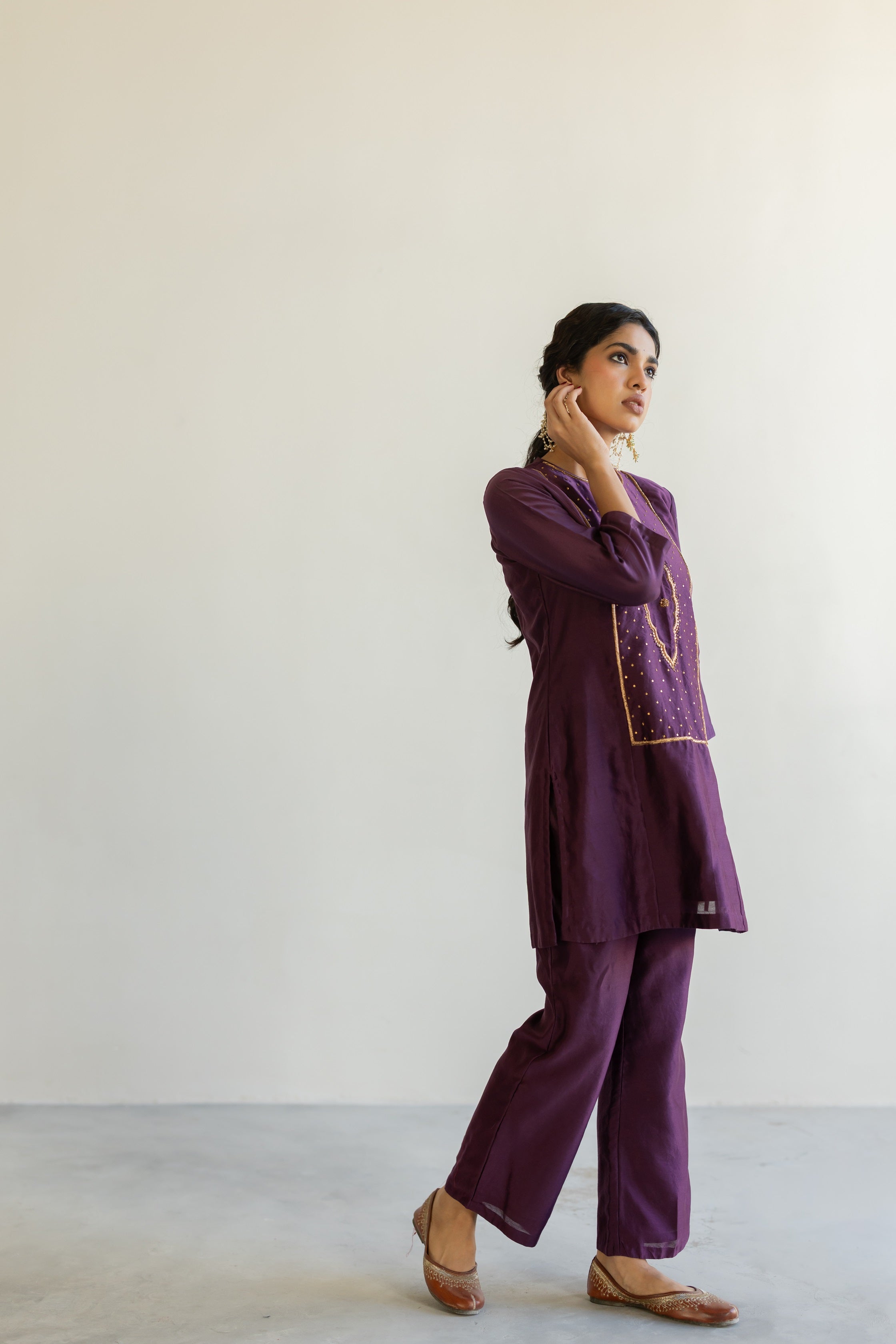 Aubergine Naaz Kurta set