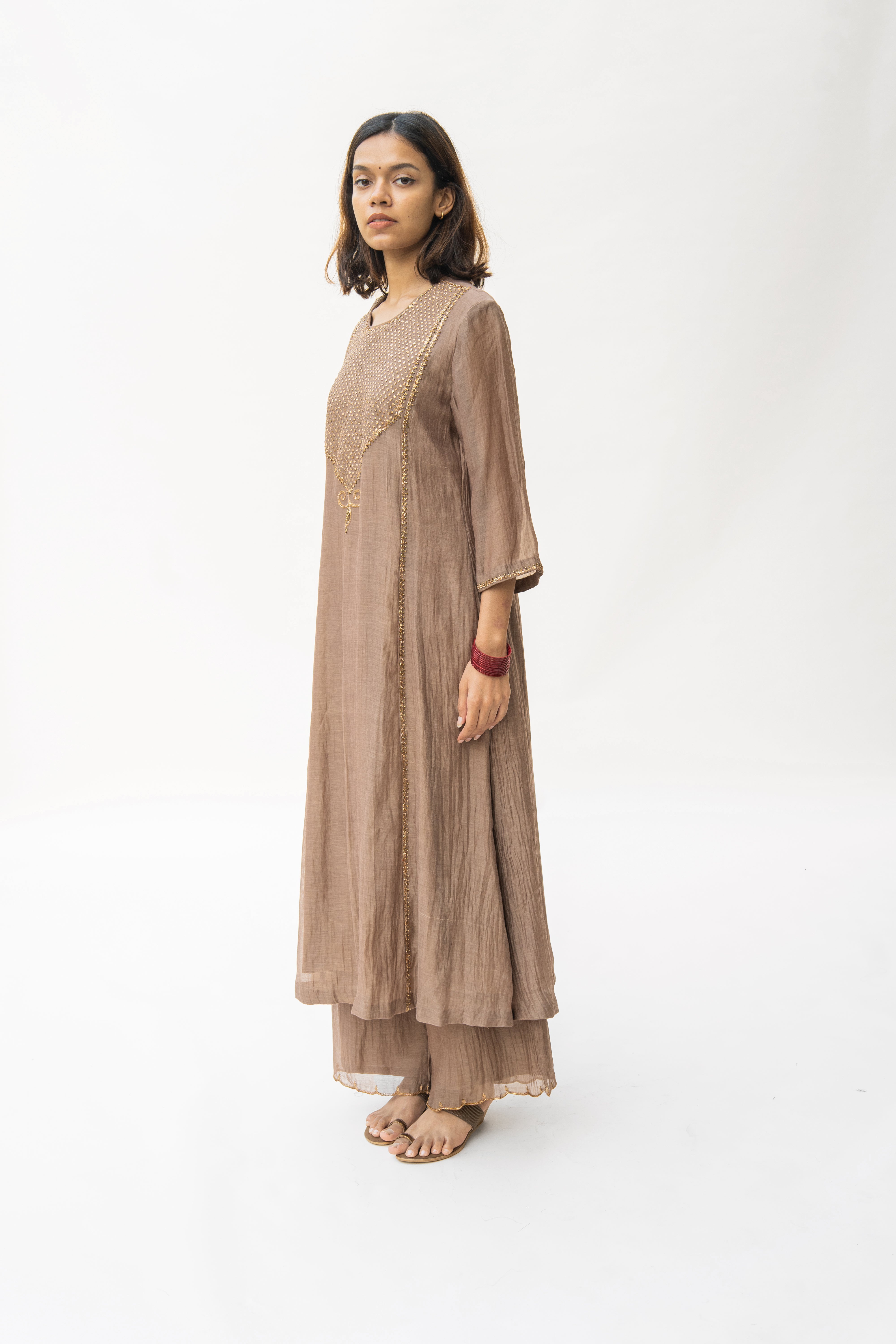 Vintage Brown Firdaus Abho And Izaar (Set of 2)