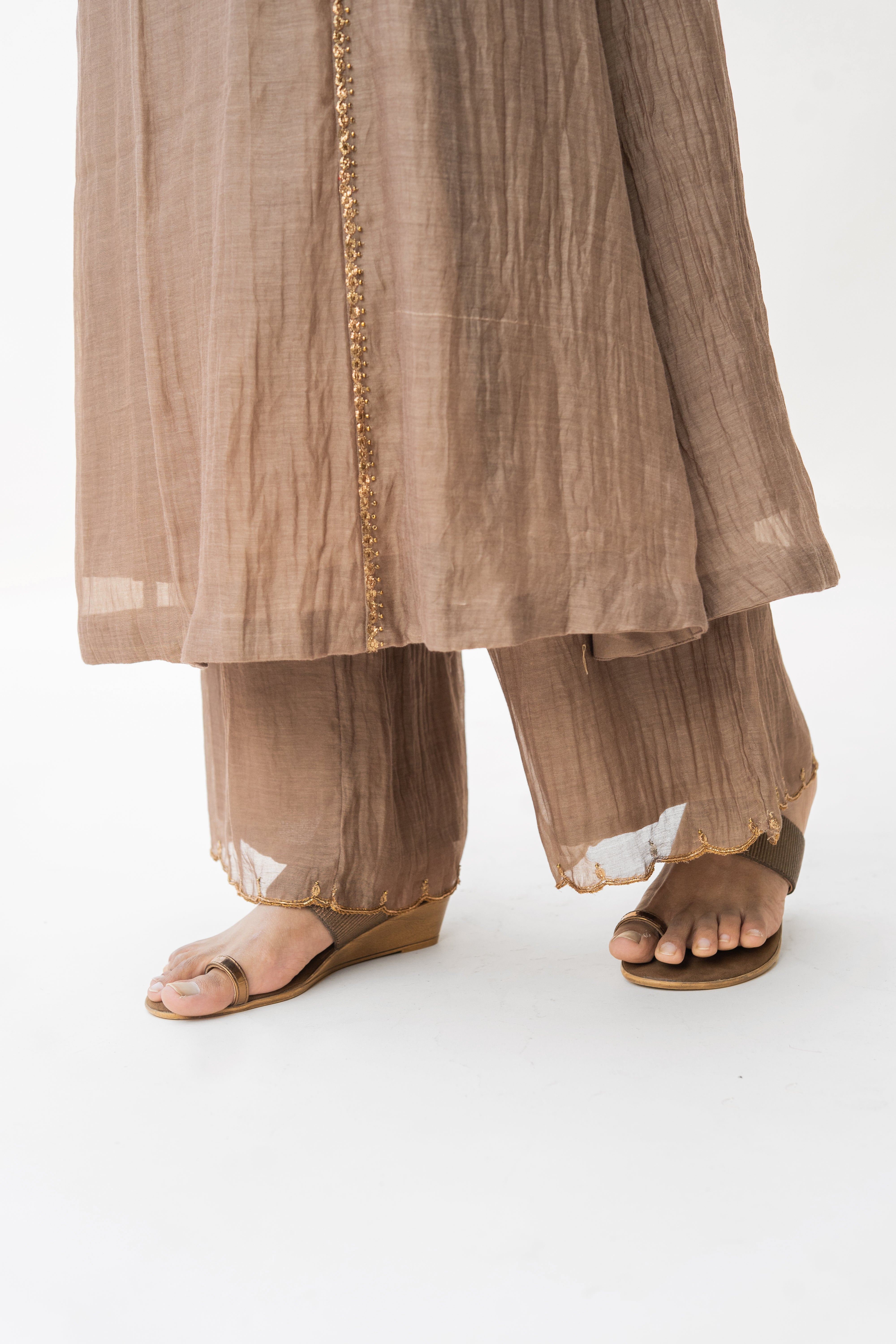 Vintage Brown Firdaus Abho And Izaar (Set of 2)