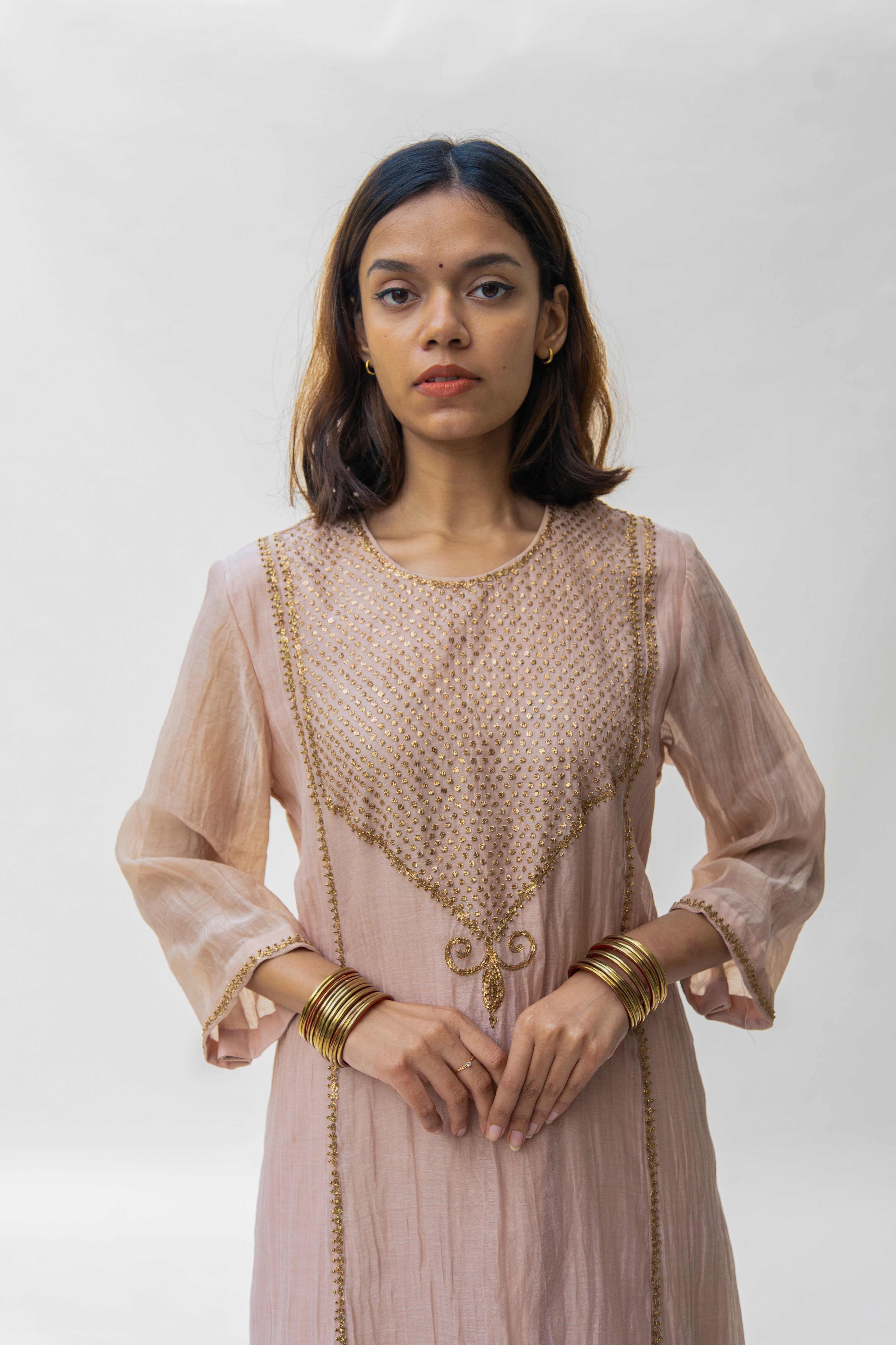 Baby Pink Firdaus Abho And Izaar (Set of 2)