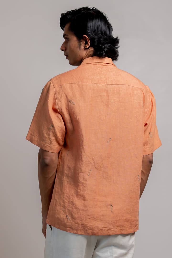 Kamal Linen Shirt- Pastel Orange