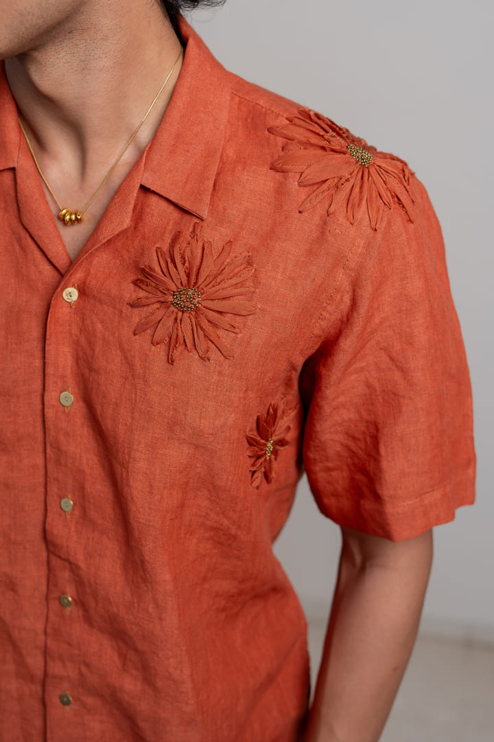 Raag Linen Shirt - Rust