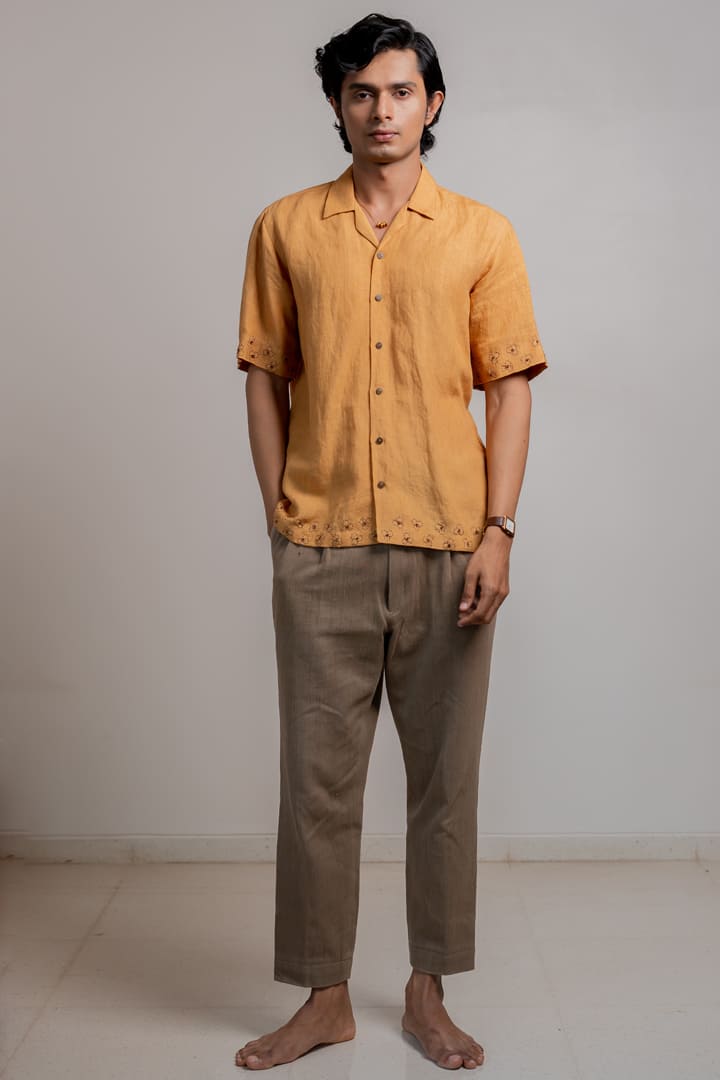 Kamal Linen Shirt - Mustard Yellow