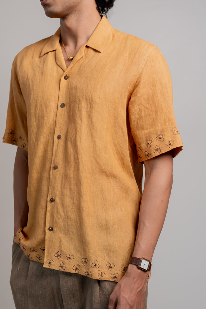 Kamal Linen Shirt - Mustard Yellow