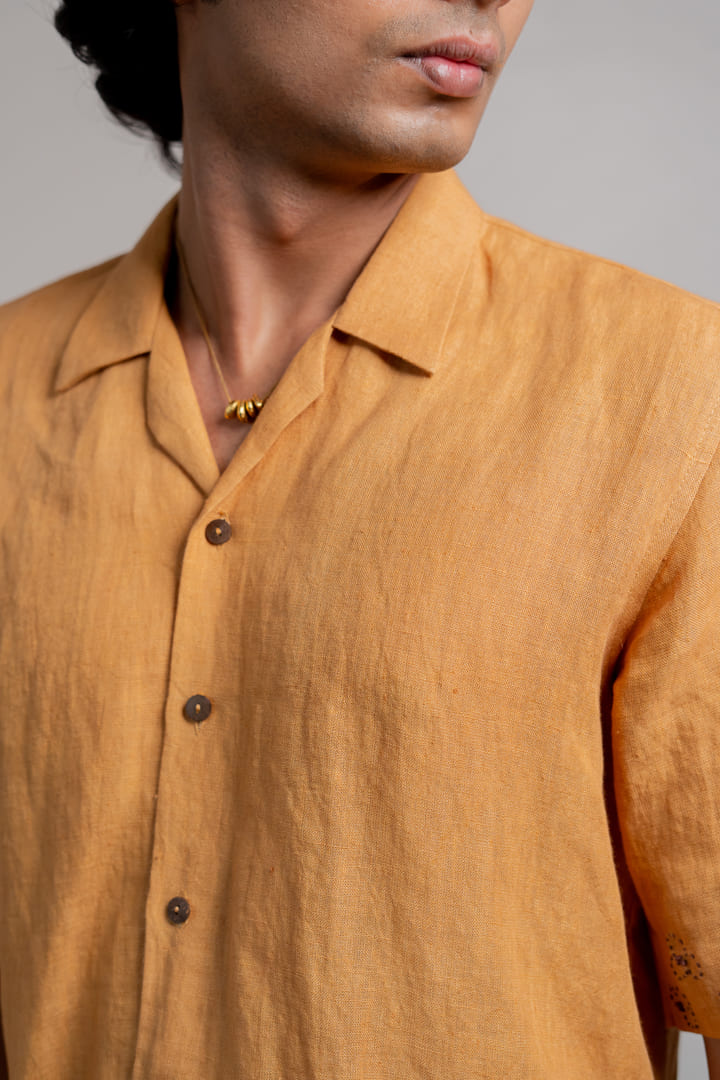 Kamal Linen Shirt - Mustard Yellow