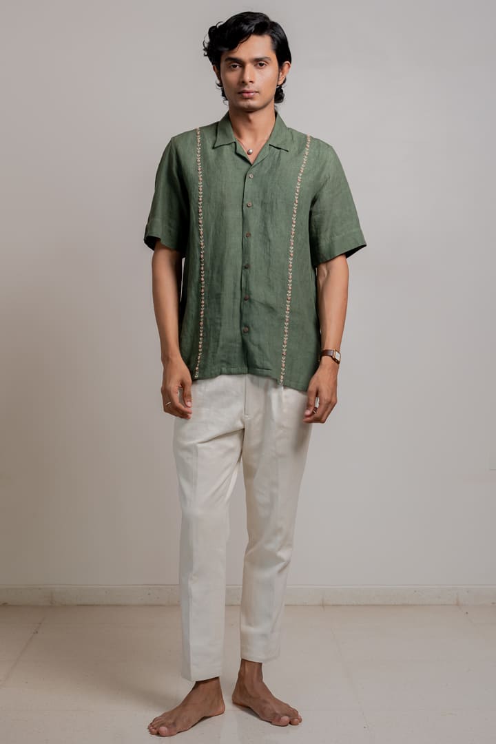 Kamal Linen Shirt - Sage Green