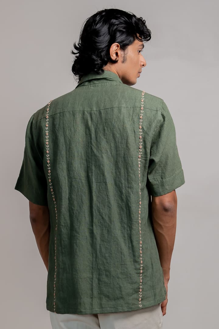 Kamal Linen Shirt - Sage Green