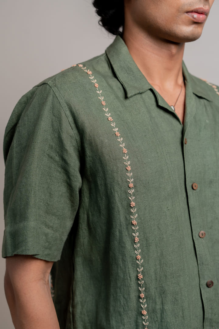 Kamal Linen Shirt - Sage Green