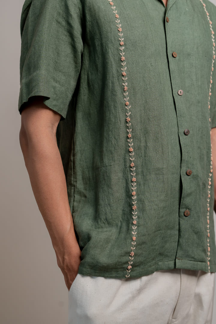 Kamal Linen Shirt - Sage Green