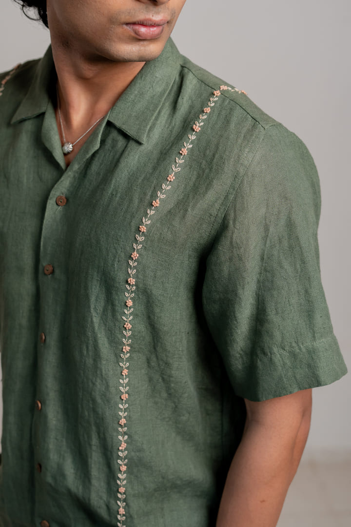 Kamal Linen Shirt - Sage Green