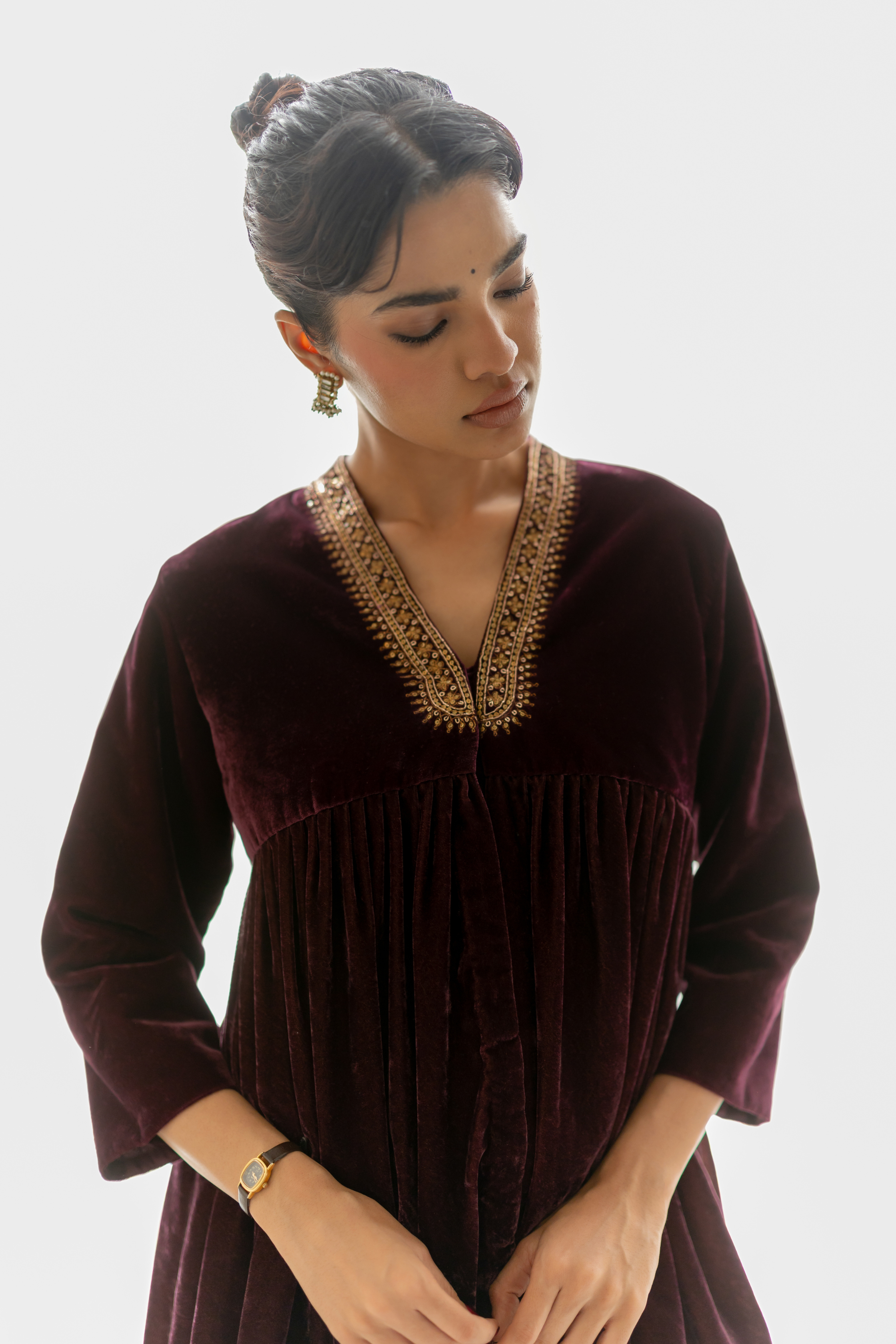 Plum Nadia Gharara set