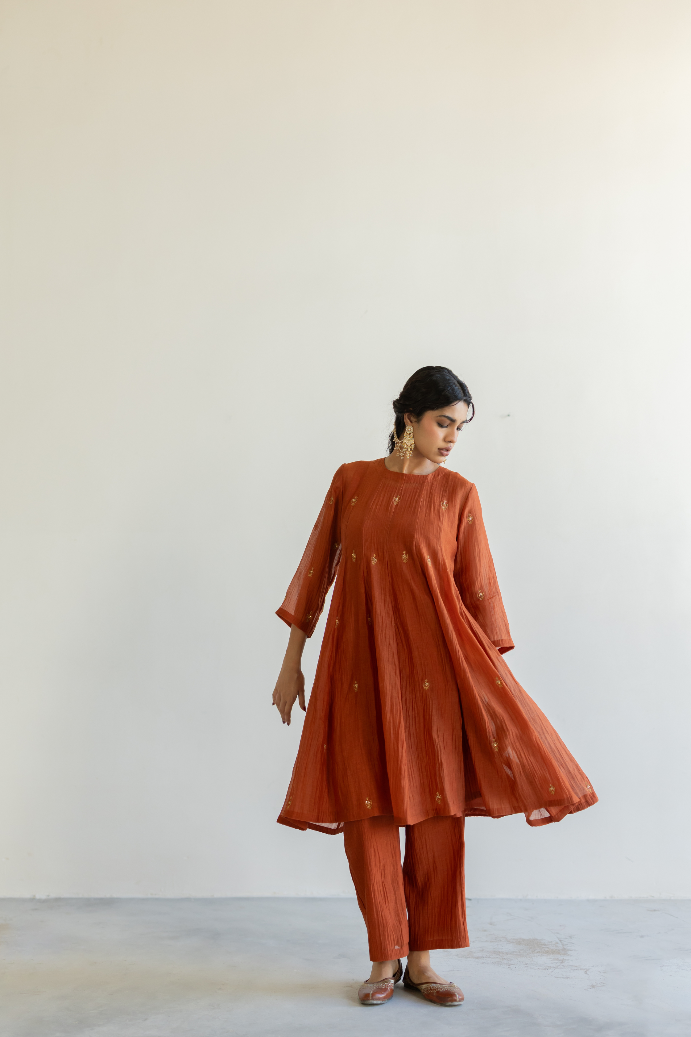 Rust Taar Kurta set