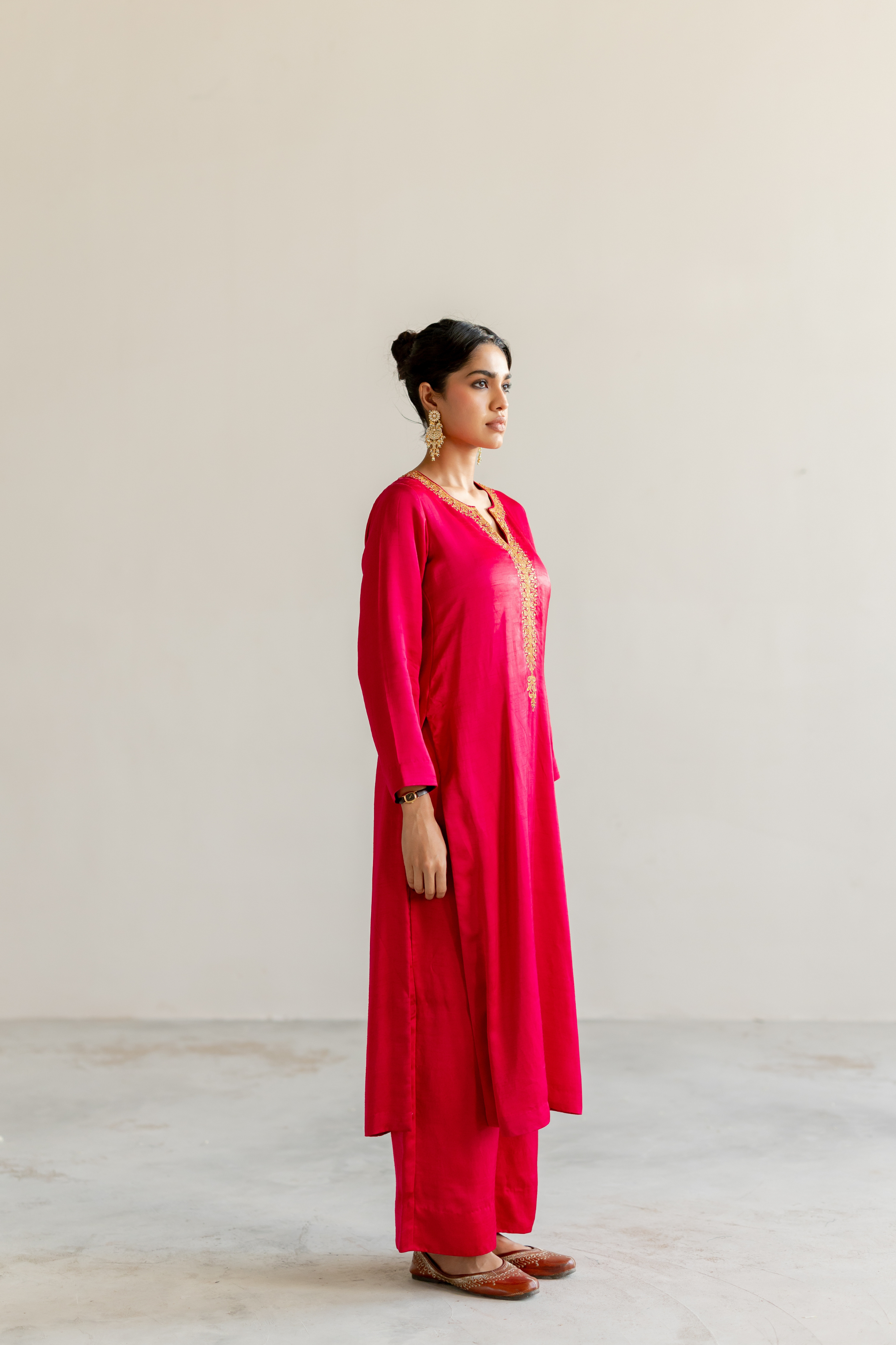 Rani Pink Ambar Kurta set